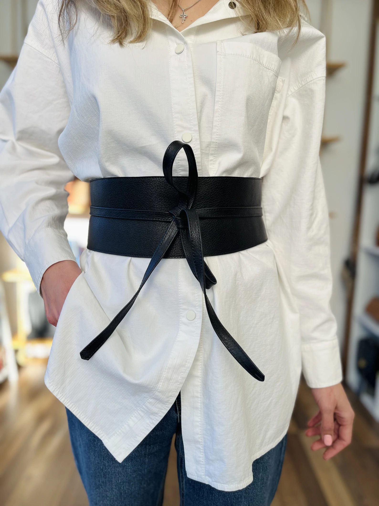 Beemara široki kaiš na vezanje / wrap belt — slika 5