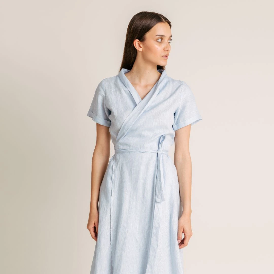 Josephine Linen Wrap Dress — slika 6