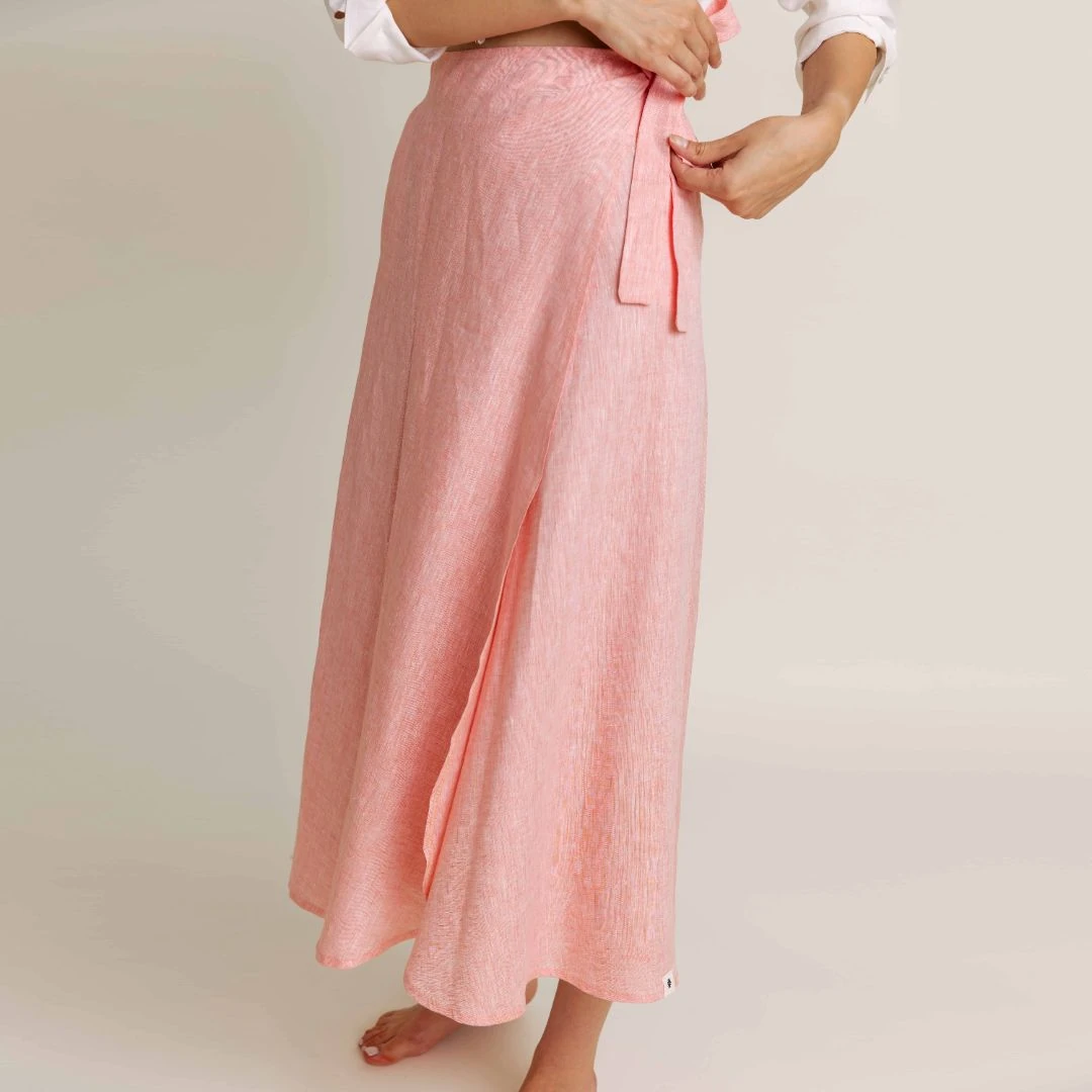 Mila Linen Wrap Skirt — slika 8