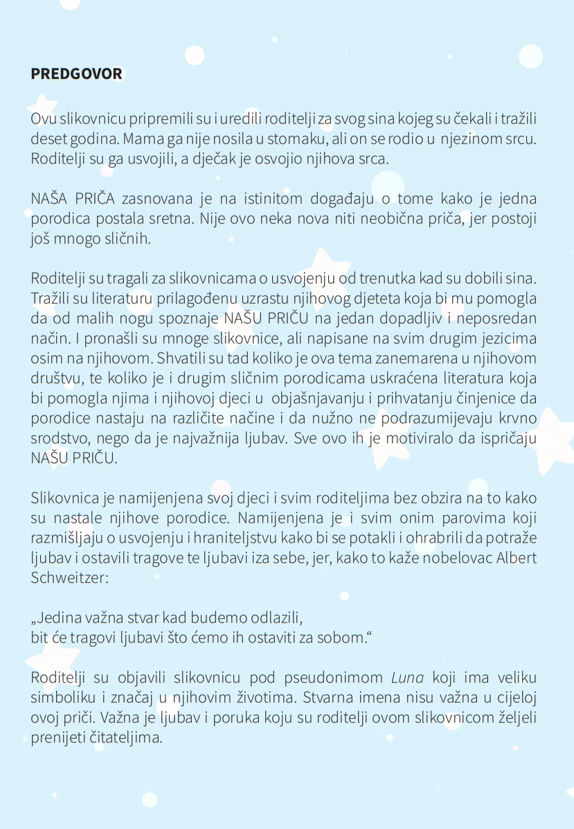 NAŠA PRIČA je slikovnica koja na direktan način govori o tome kako je jedna porodica — slika 4