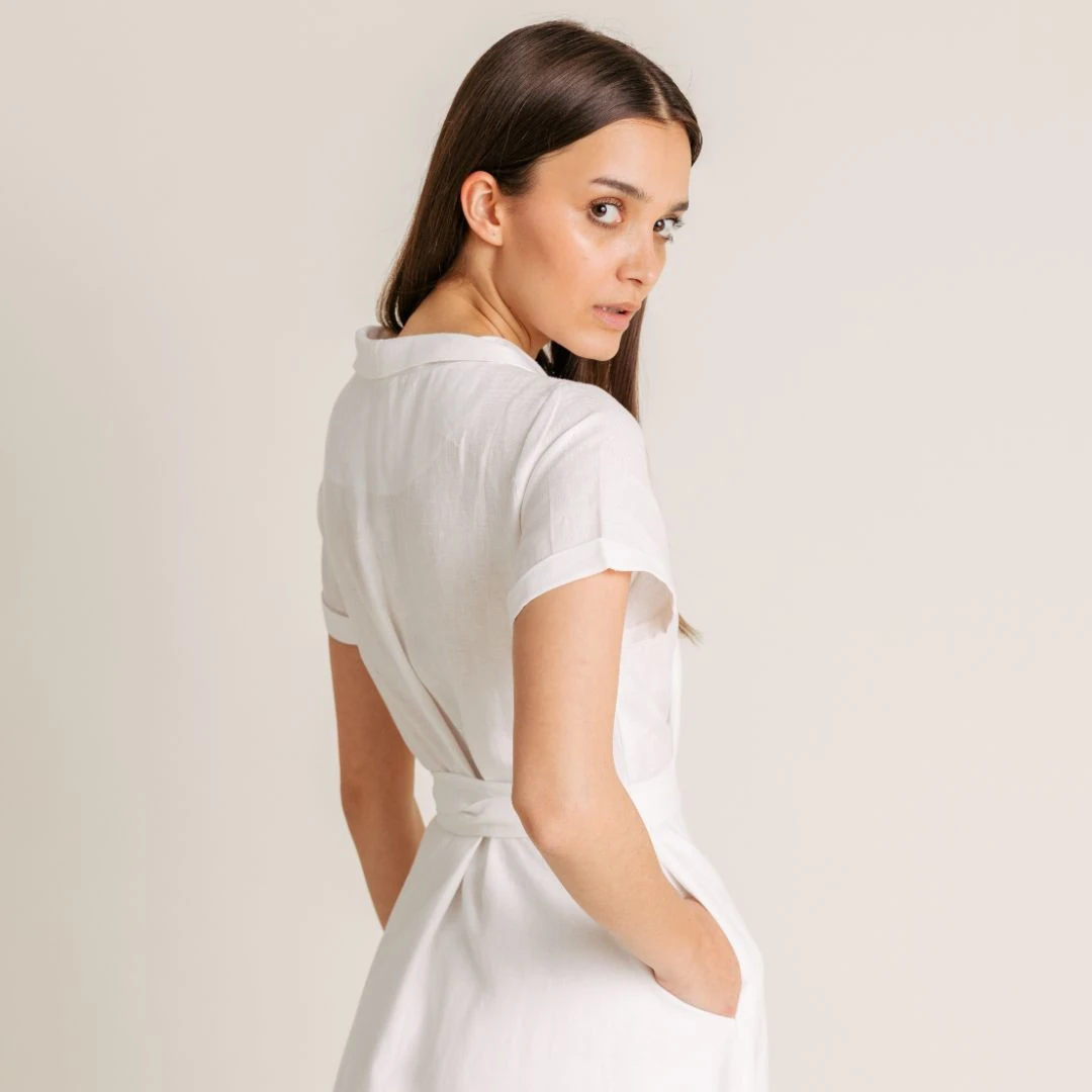 Josephine Linen Wrap Dress — slika 5