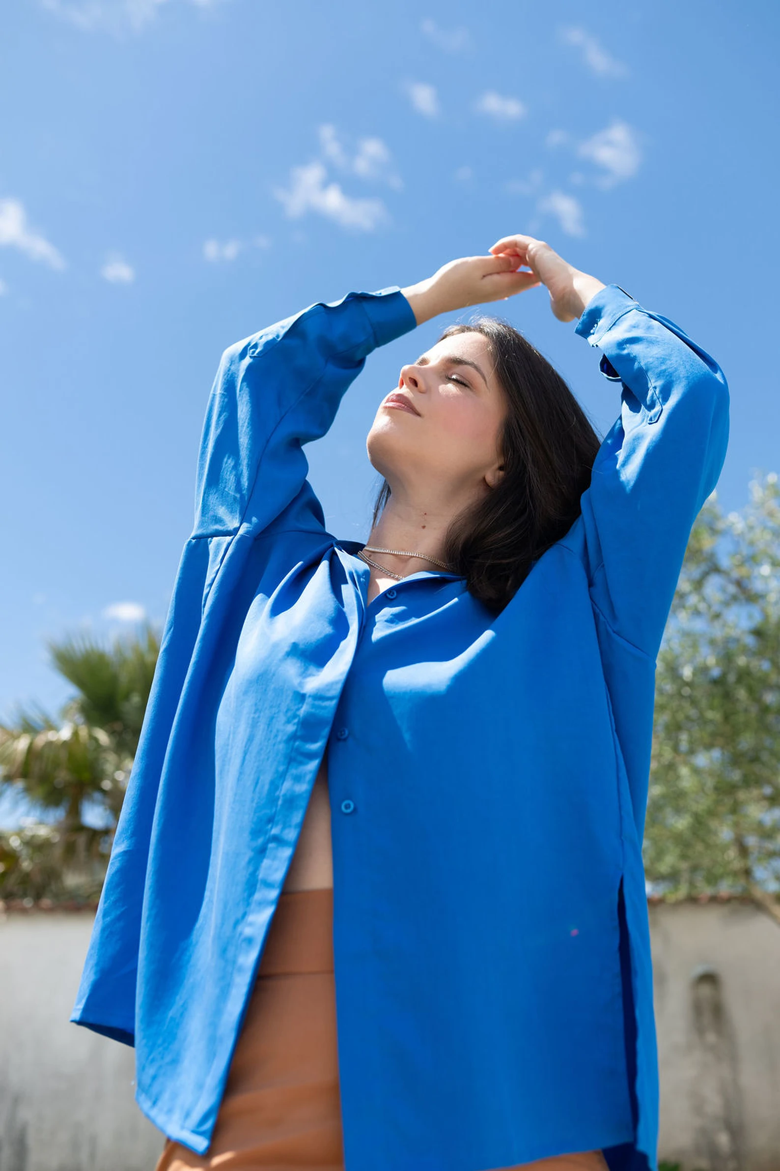 KAUR ‘Abundance’ Oversized Blouse in Royal Blue