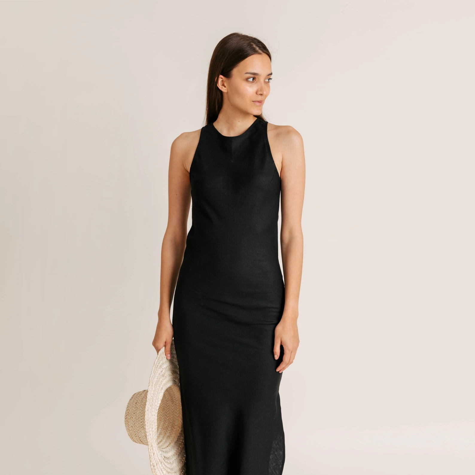 Sundown Linen Slip Dress — slika 9