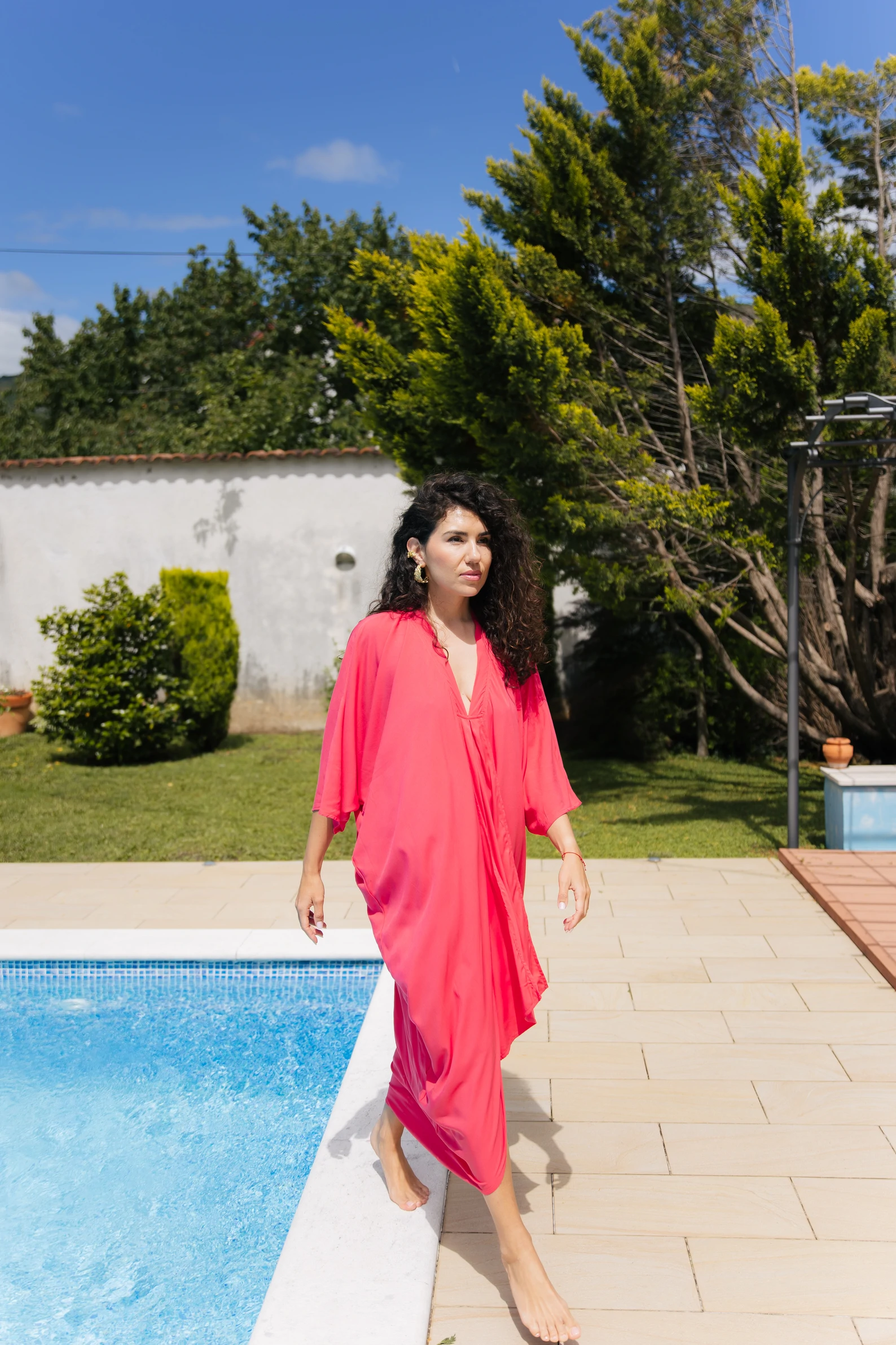 KAUR Watermelon Blush Kimono Dress