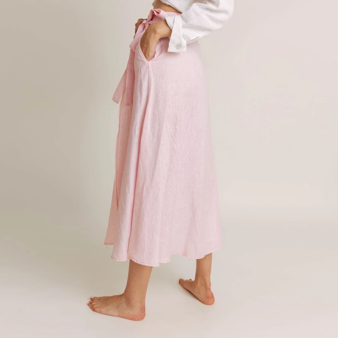 Mila Linen Wrap Skirt — slika 7