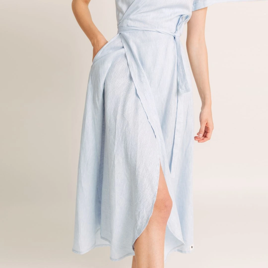 Josephine Linen Wrap Dress — slika 3