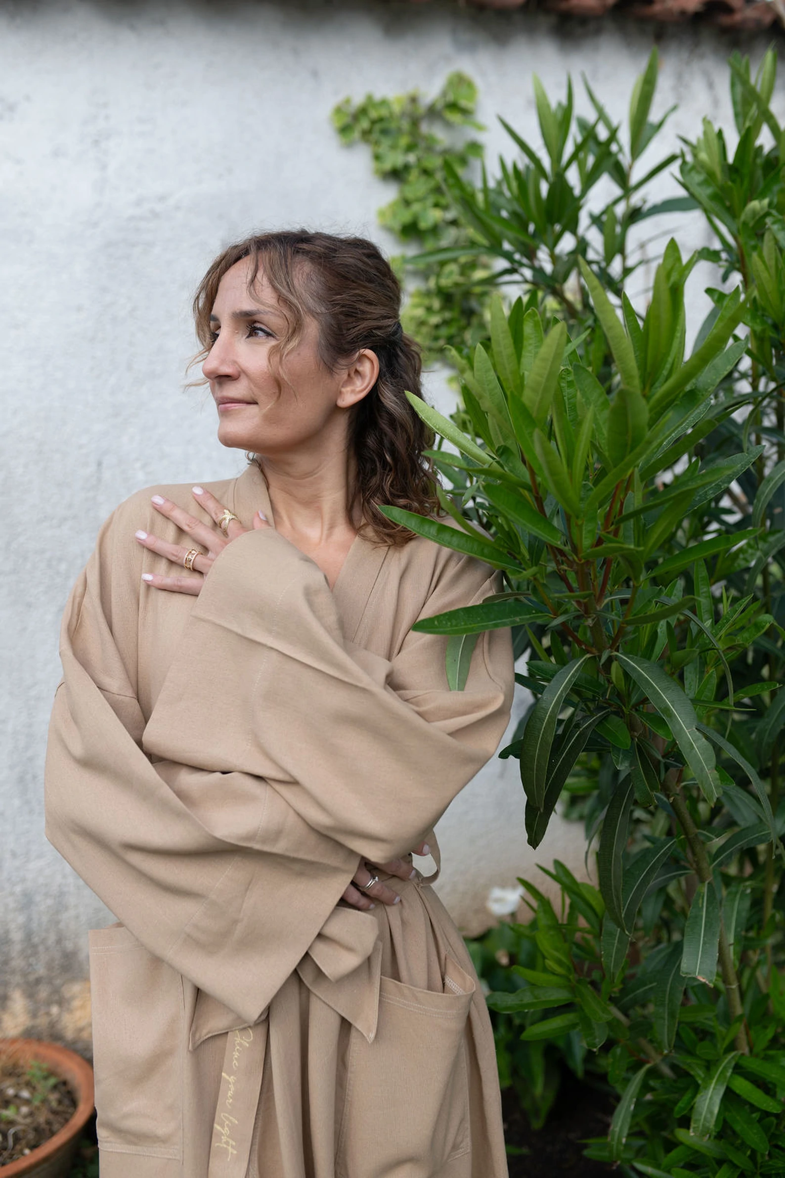 KAUR Nude Linen Kimono — slika 2