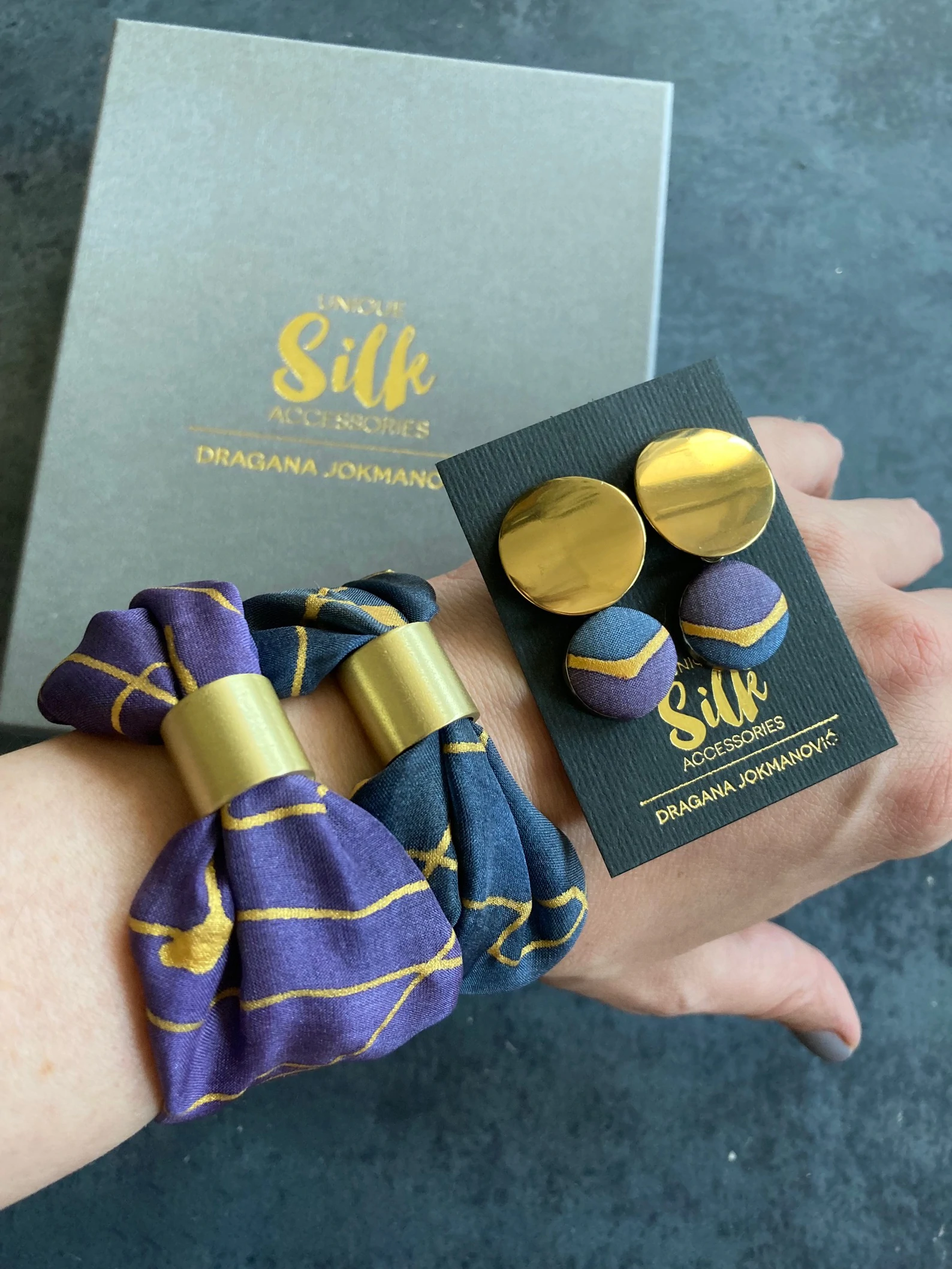 SILK SET ljubičasto - plavi