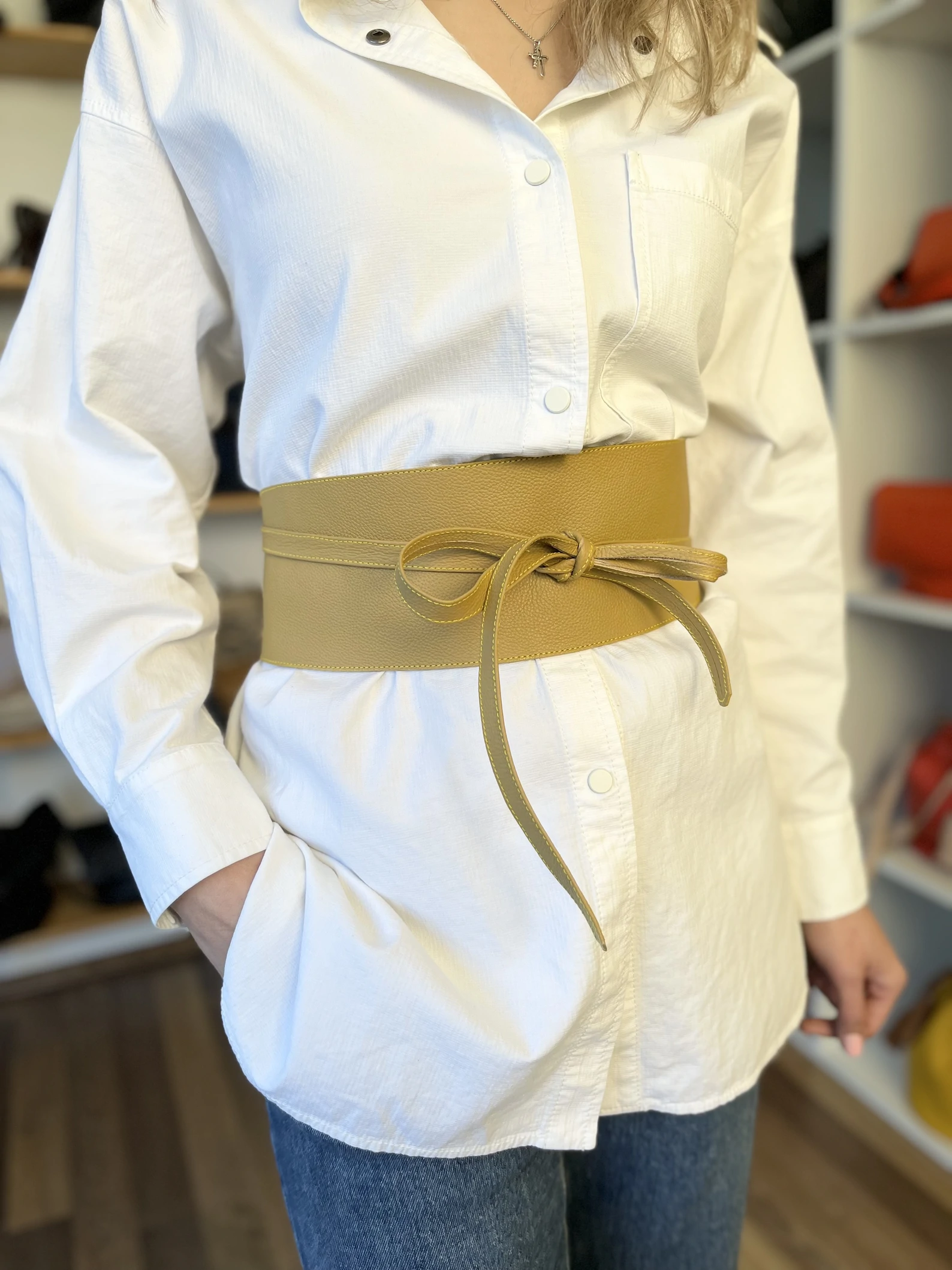 Beemara široki kaiš na vezanje / wrap belt — slika 3