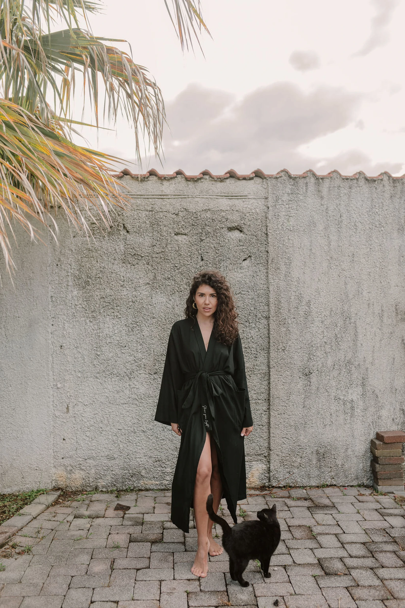 KAUR Black Linen Kimono — slika 2