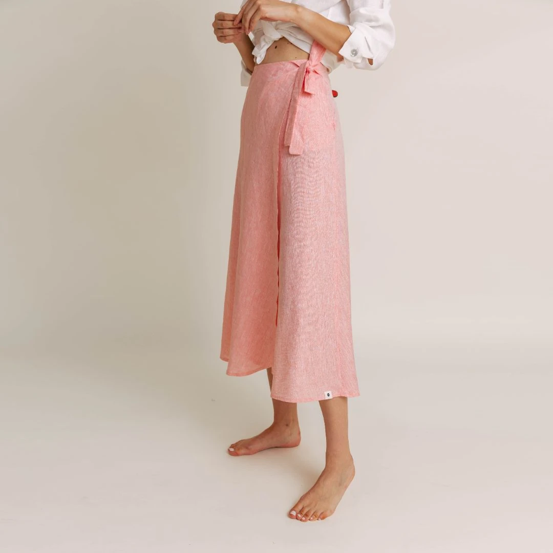 Mila Linen Wrap Skirt — slika 9