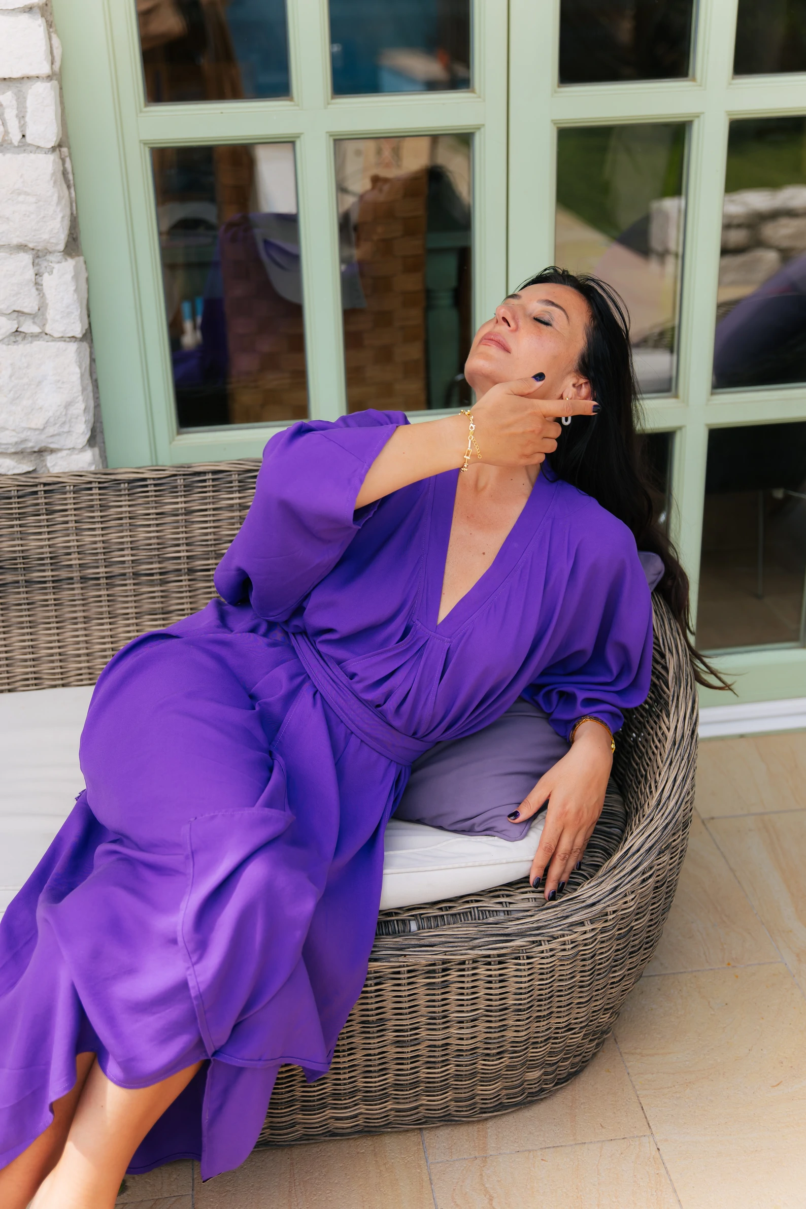 KAUR Royal Purple Kimono Dress — slika 3