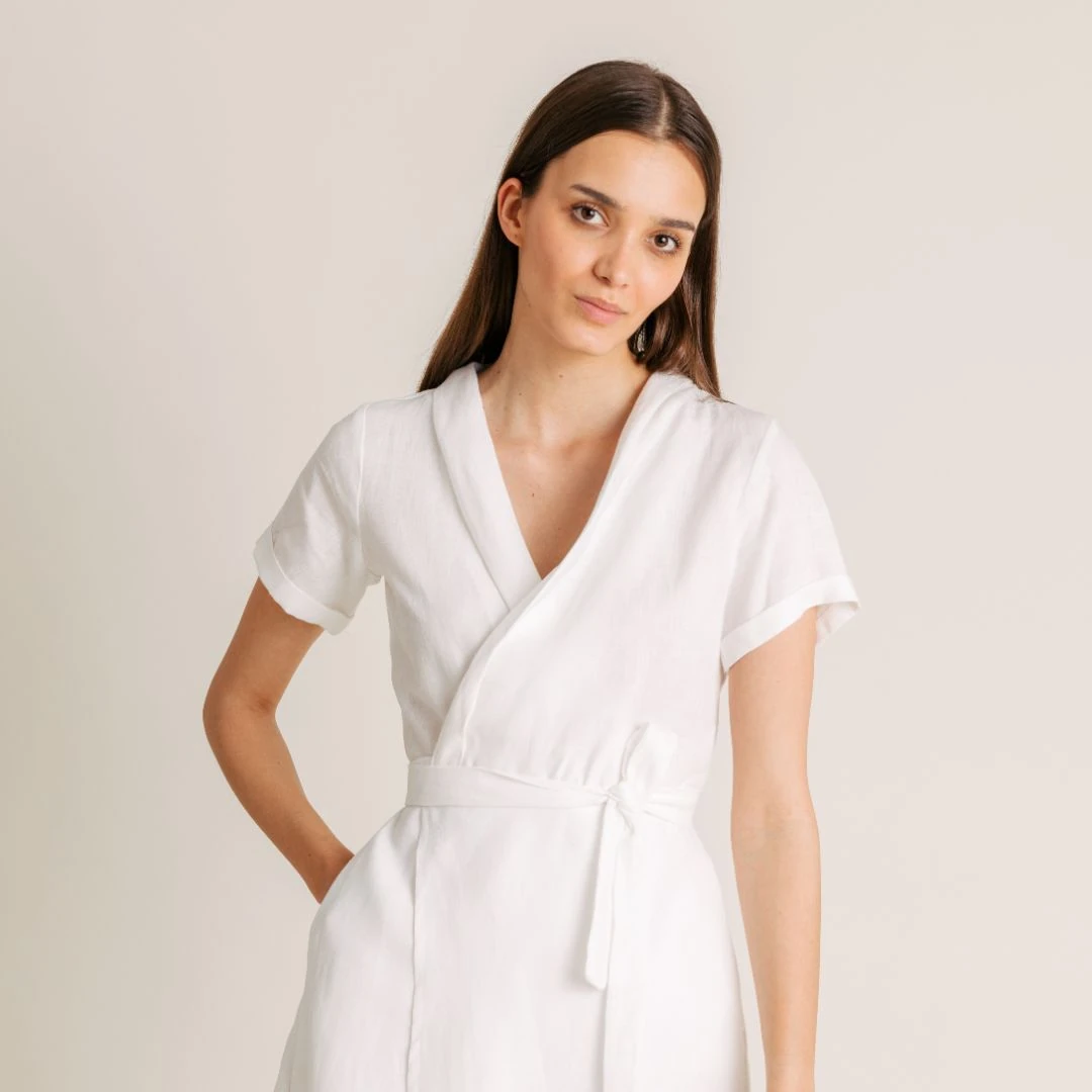 Josephine Linen Wrap Dress — slika 8