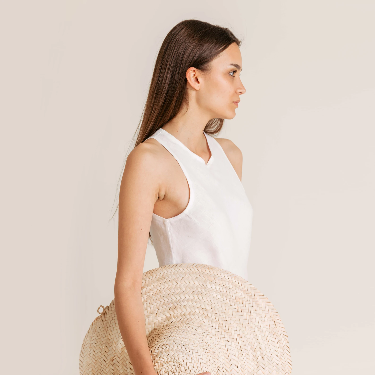 Sundown Linen Slip Dress — slika 7