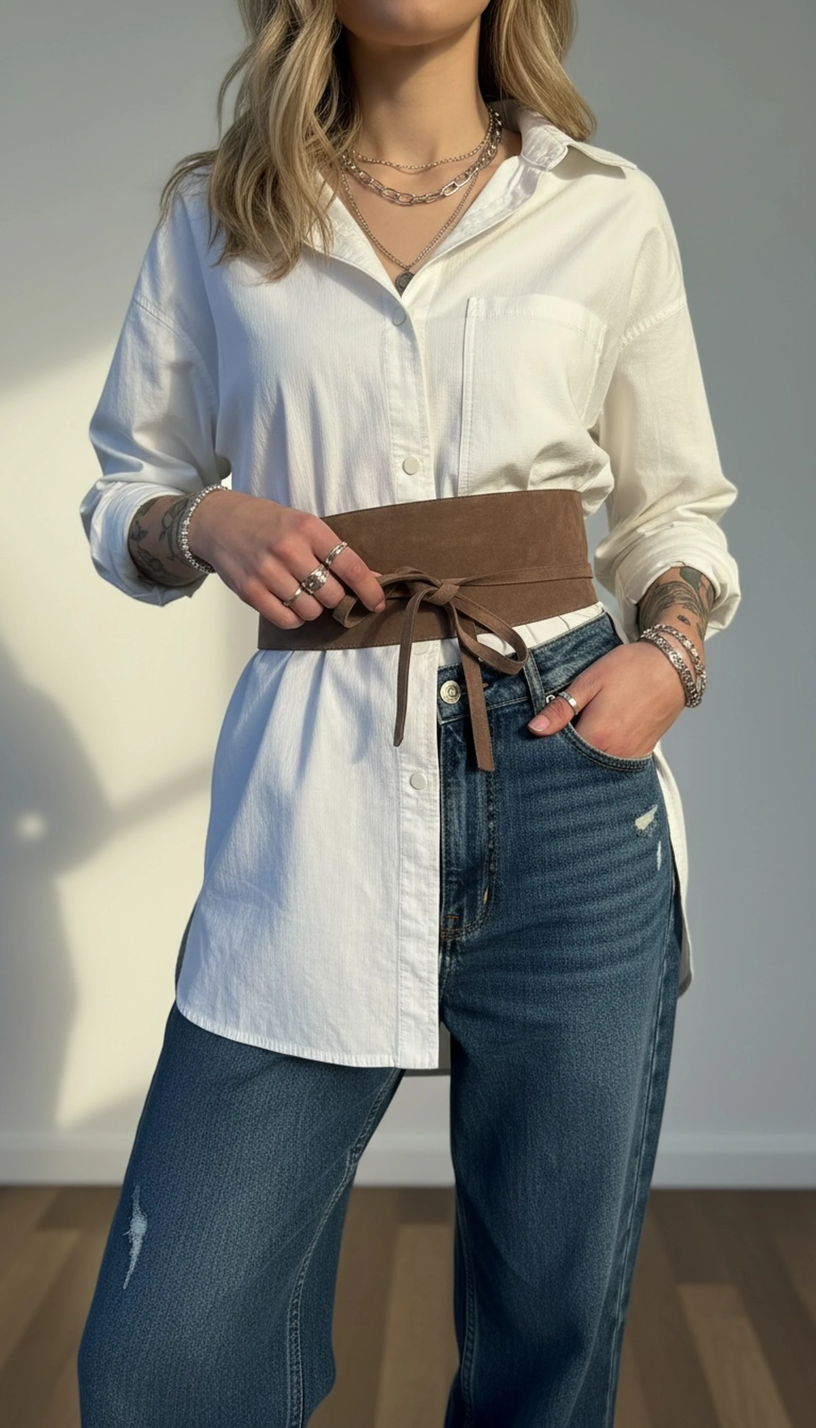 Beemara široki kaiš na vezanje / wrap belt — slika 9