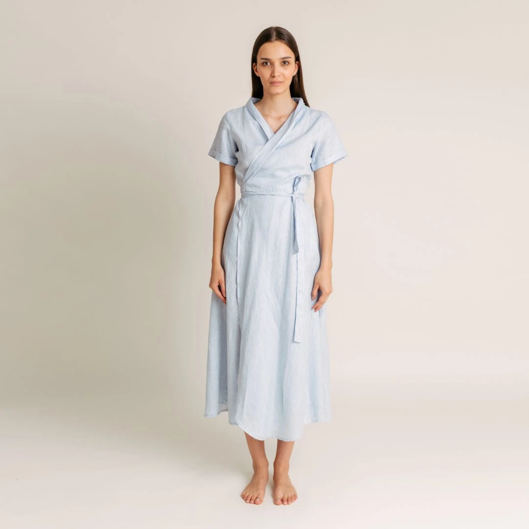 Josephine Linen Wrap Dress — slika 4