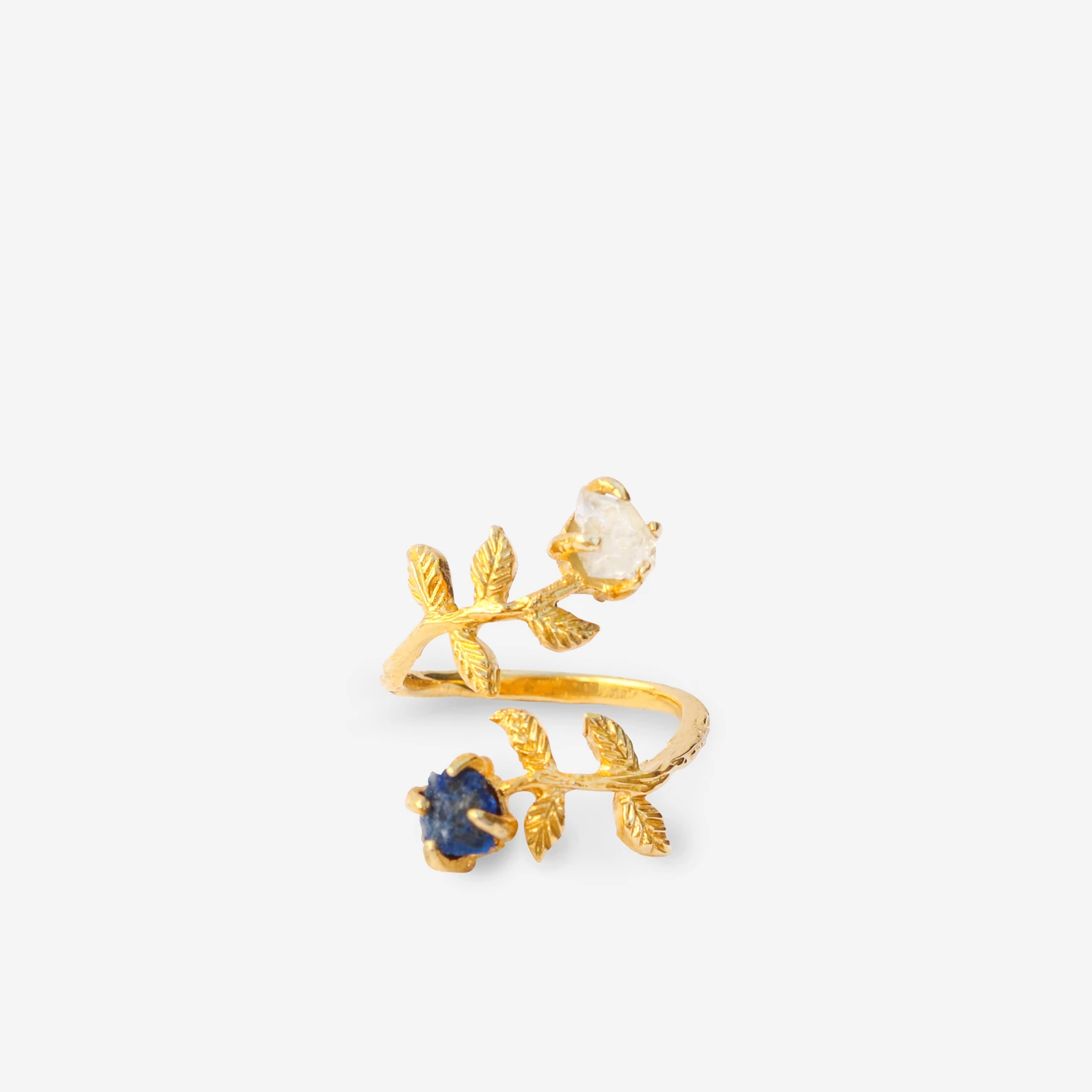 Goddesses Garden Prsten – Herkimer dijamant i Akvamarin