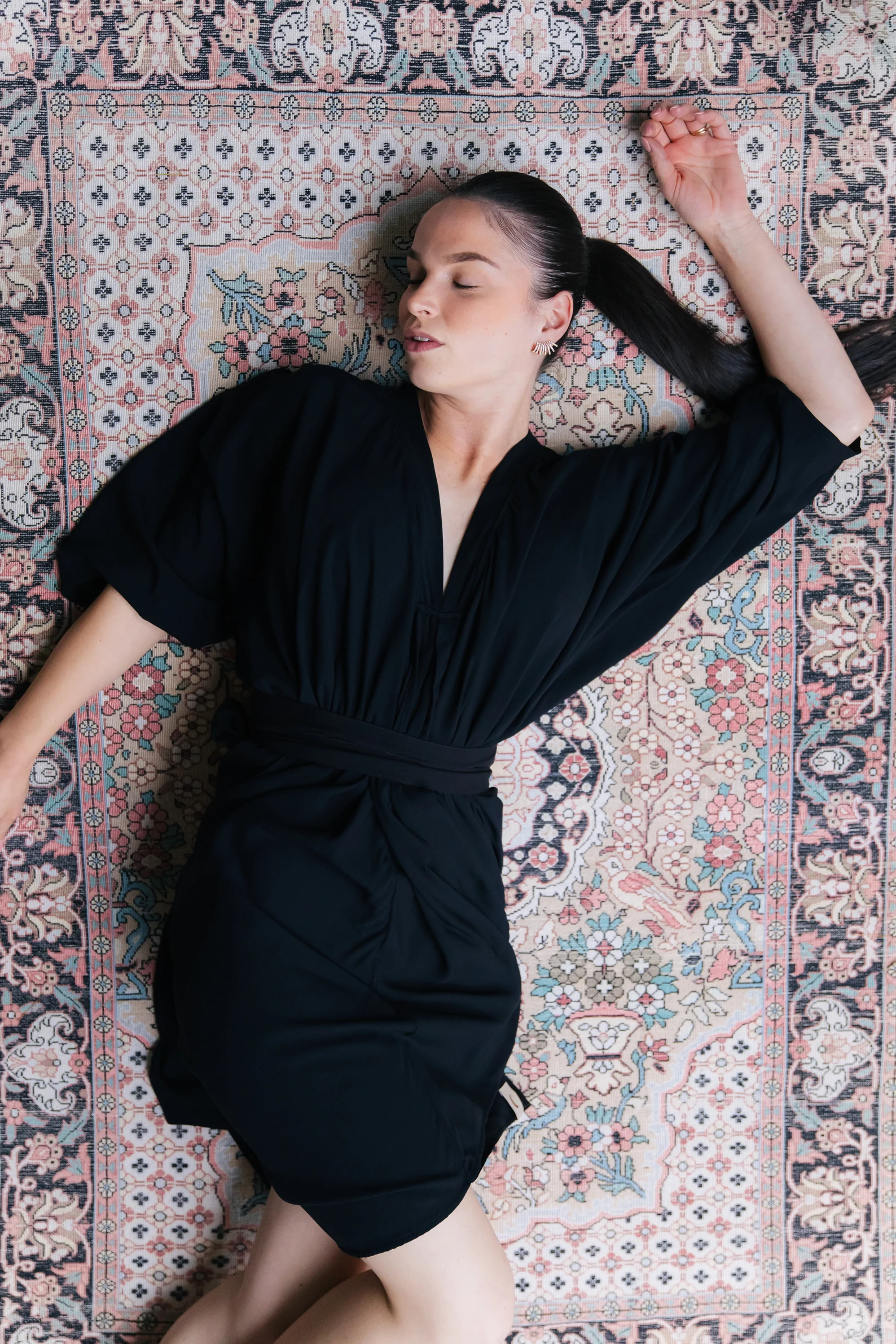 KAUR Bold Black Kimono Dress