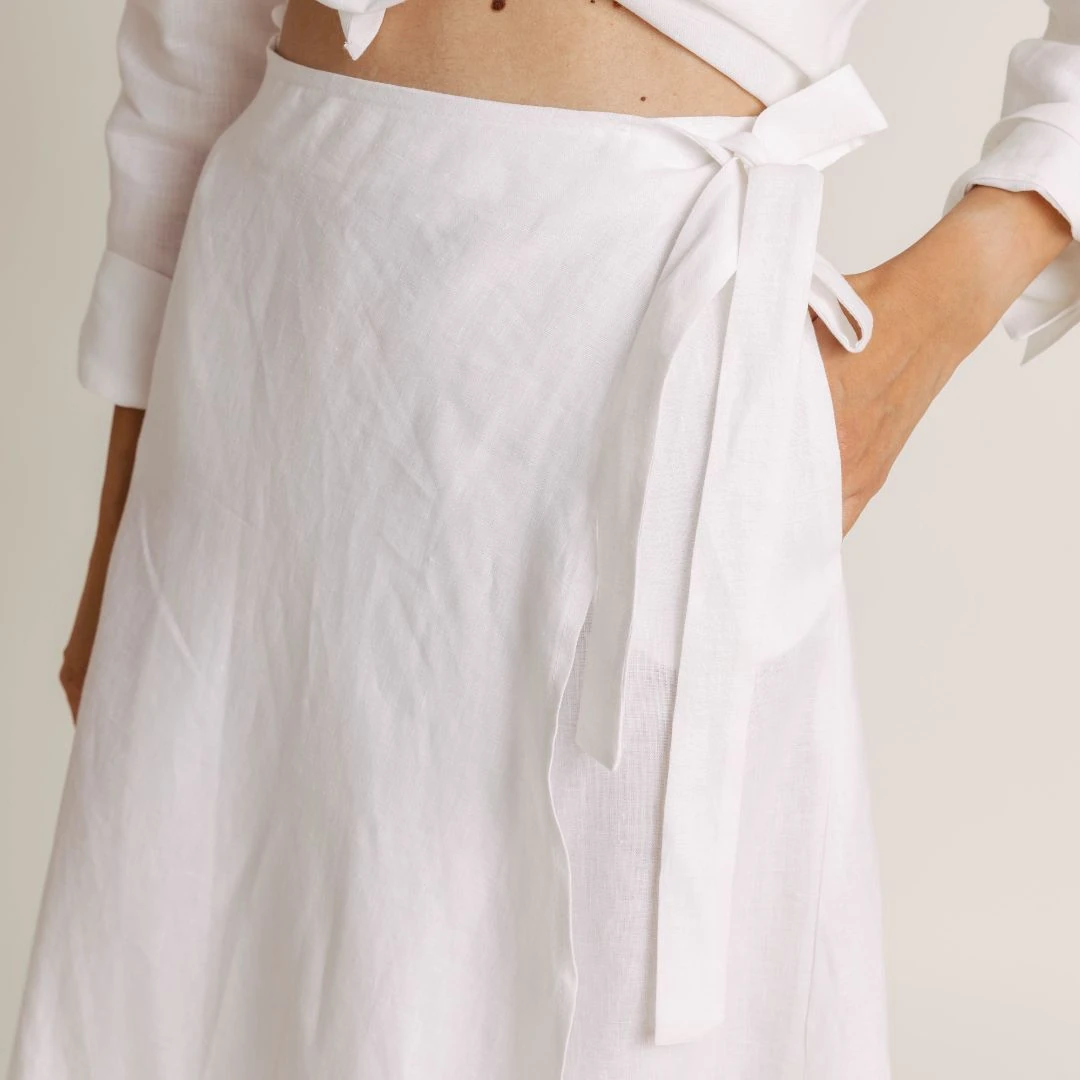 Mila Linen Wrap Skirt — slika 2