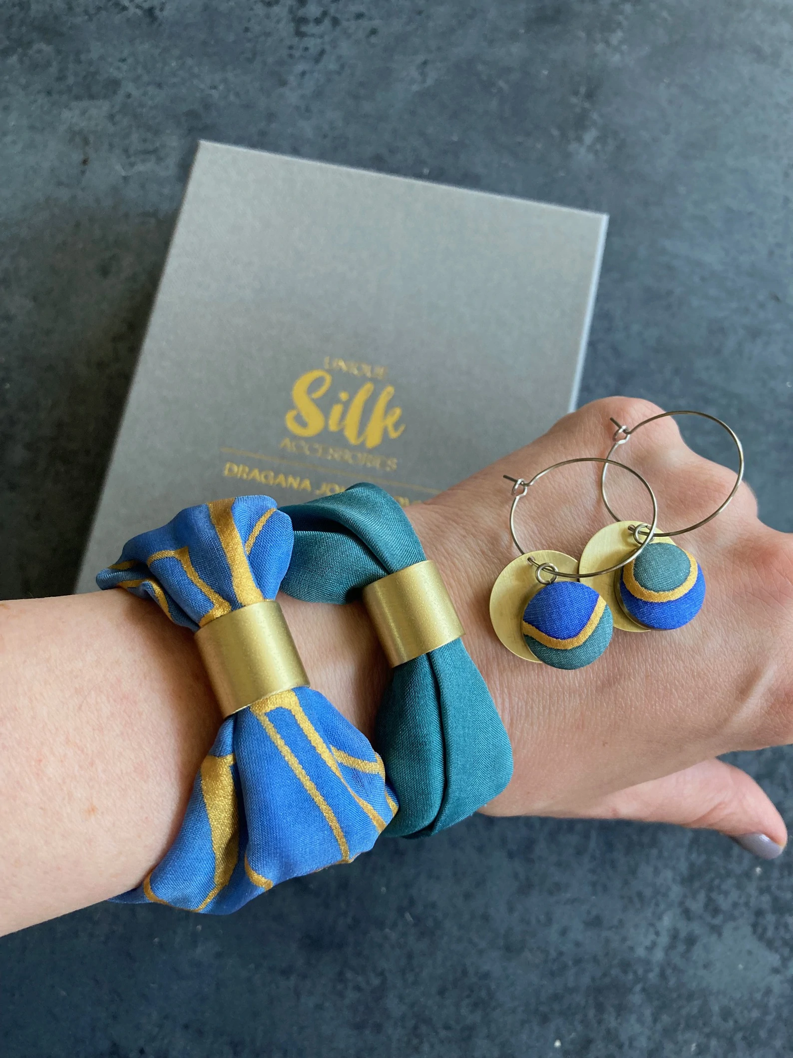SILK SET plavo - zeleni — slika 3