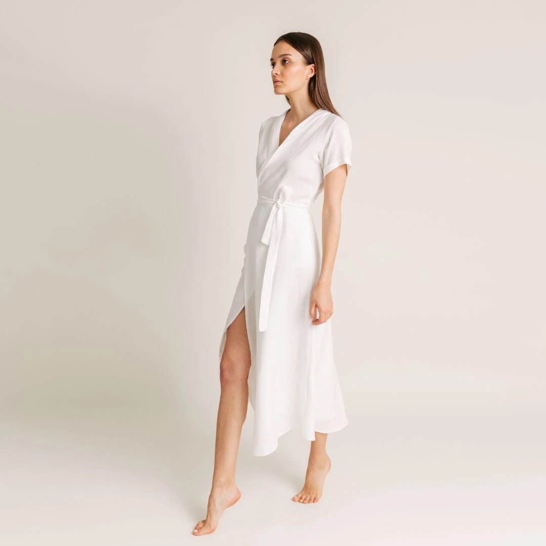 Josephine Linen Wrap Dress
