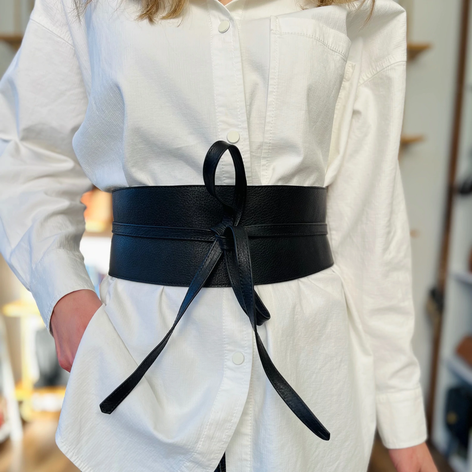 Beemara široki kaiš na vezanje / wrap belt