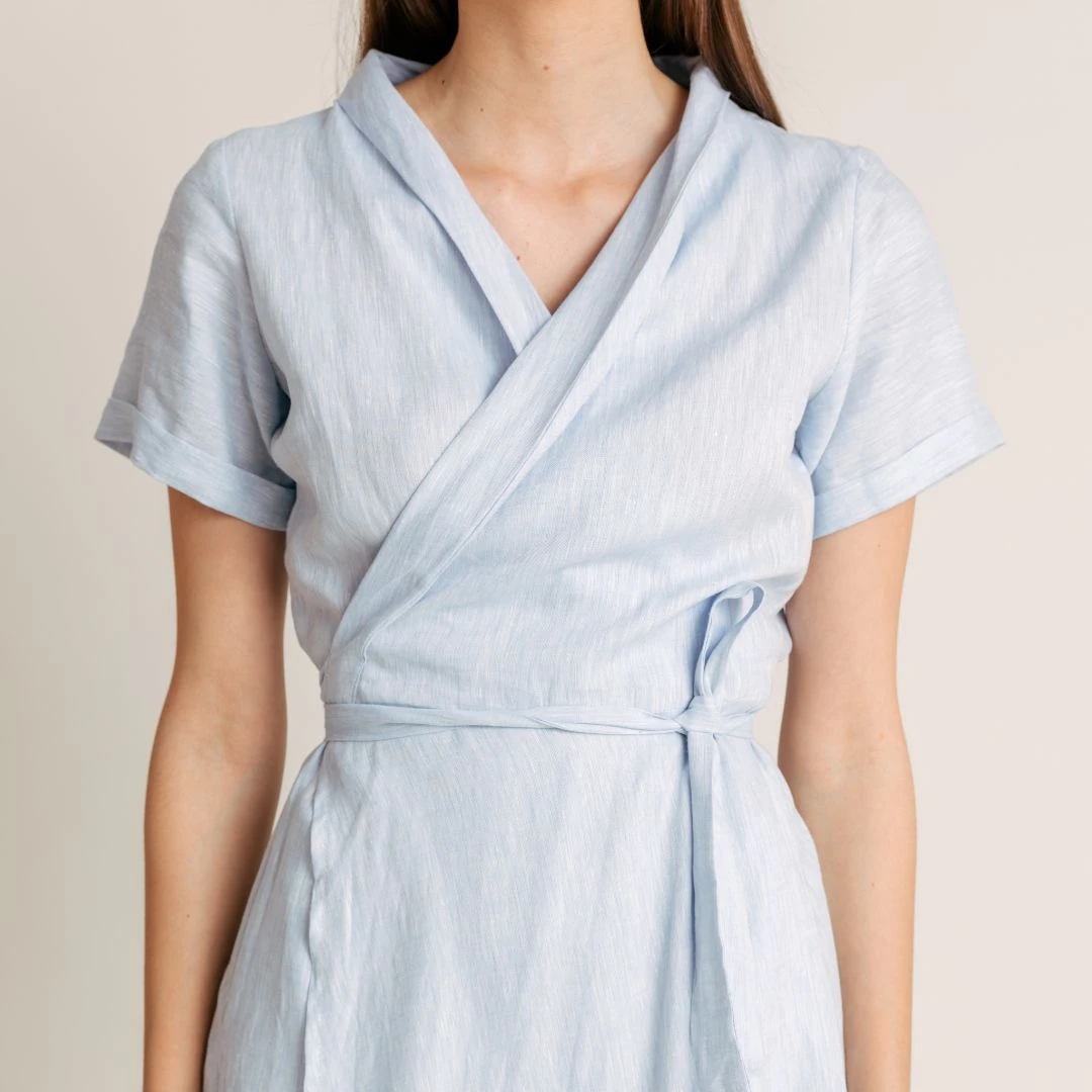 Josephine Linen Wrap Dress — slika 2