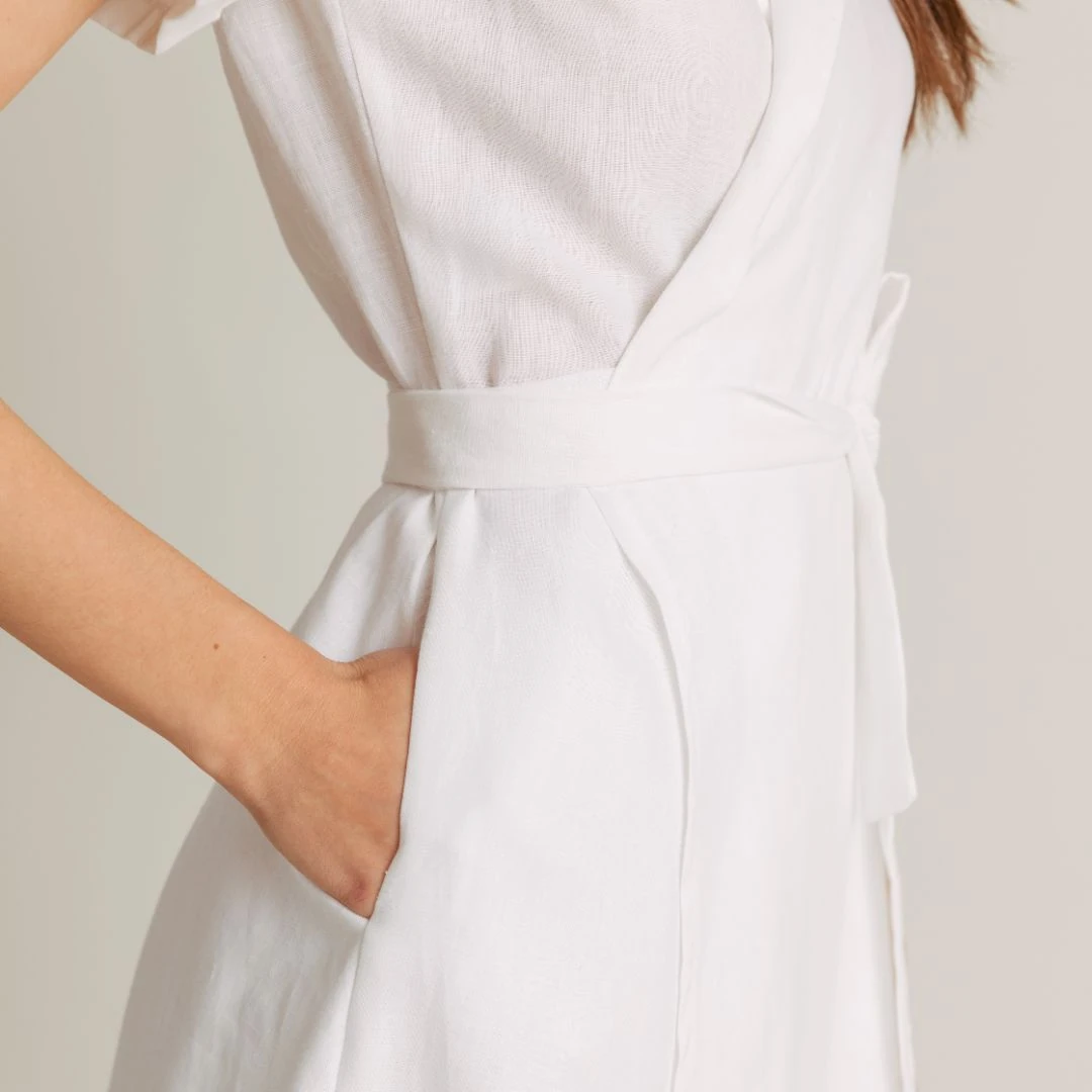 Josephine Linen Wrap Dress — slika 7