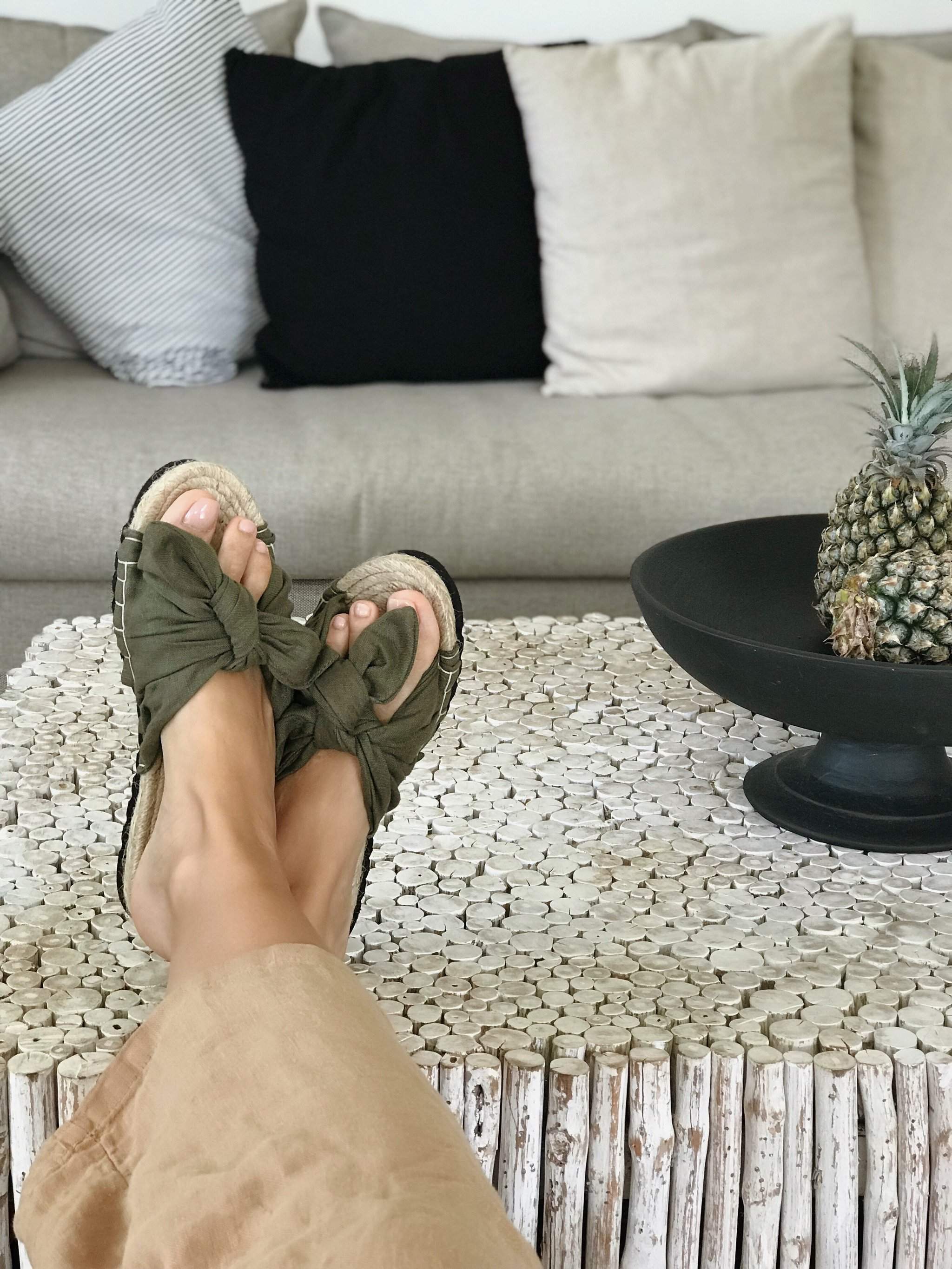 Linen Tulum Sandals (olive green)