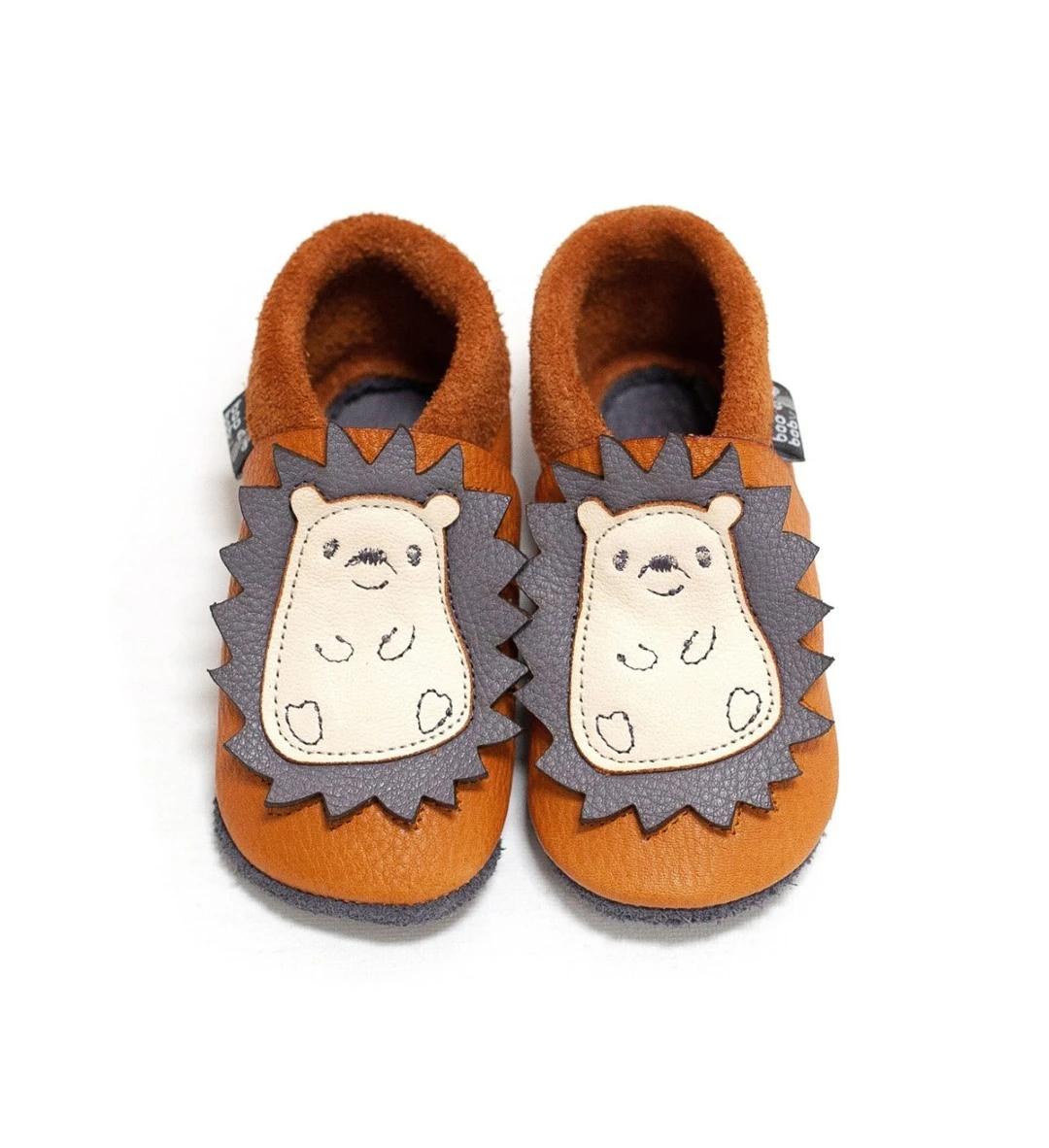 Super comfortable baby shoes, ideal for crawling, first steps and children up to 3 years old, with cute design that always cheers up your little ones. Soft soles support natural feet development and barefoot walking. Made of genuine premium, vegetable-tan — slika 3