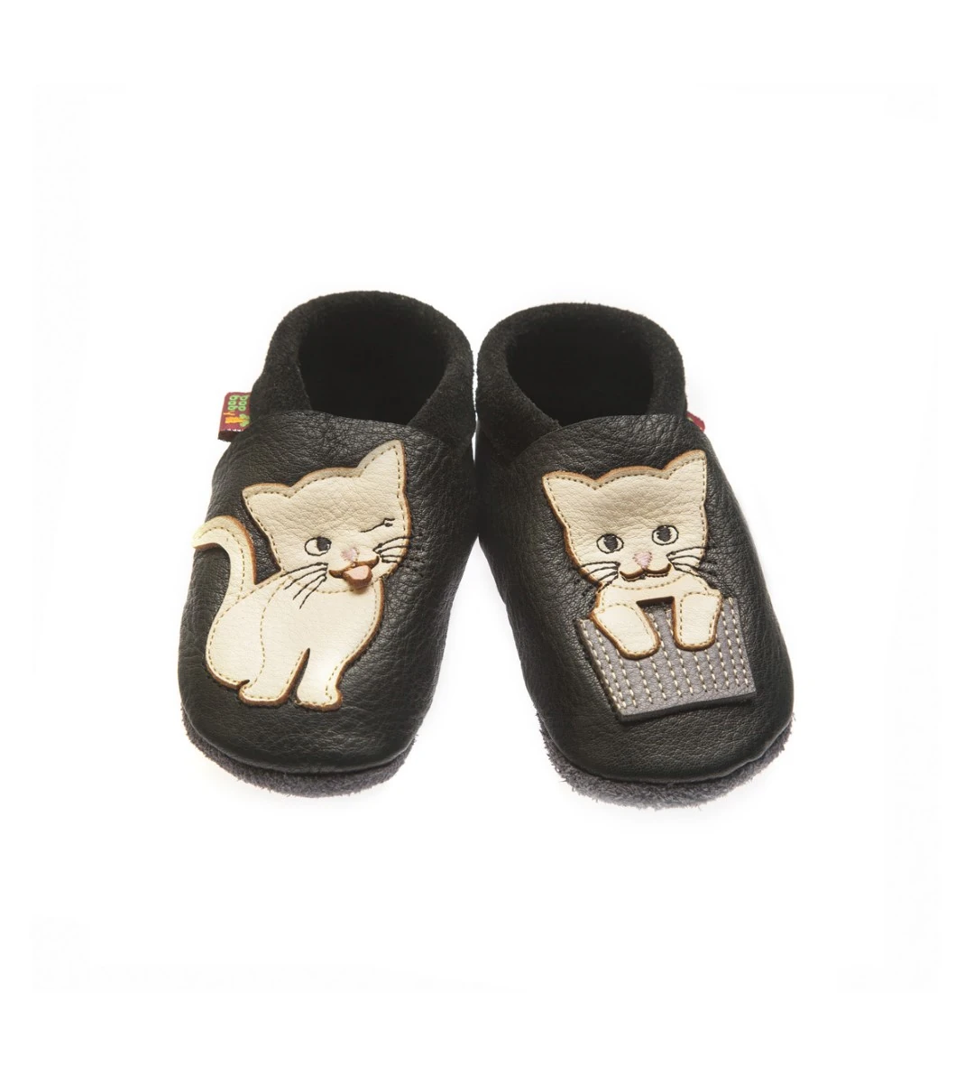 Super comfortable baby shoes, ideal for crawling, first steps and children up to 3 years old, with cute design that always cheers up your little ones. Soft soles support natural feet development and barefoot walking. Made of genuine premium, vegetable-tan — slika 3