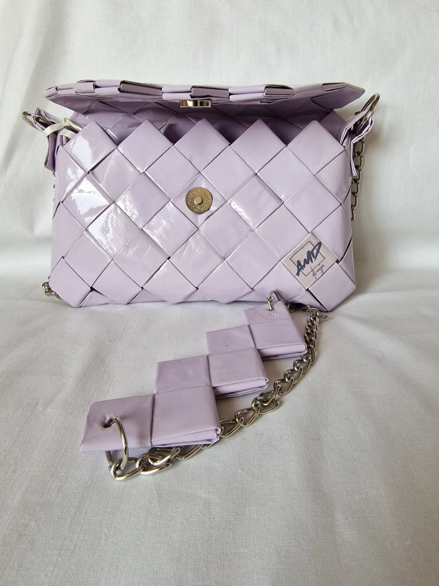 Pastelno lila torba na preklop / Pastel lilac bag with flap — slika 2