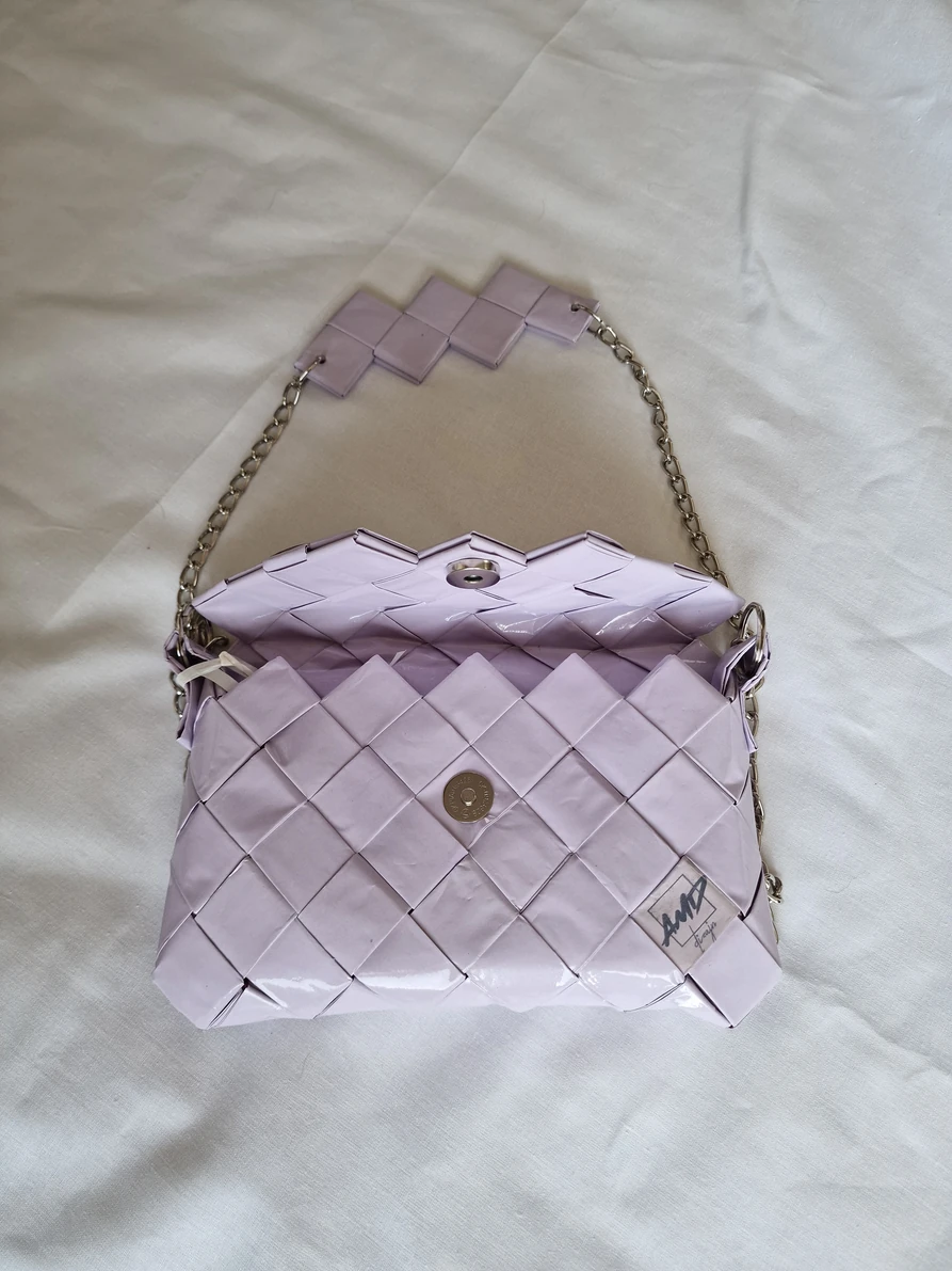 Pastelno lila torba na preklop / Pastel lilac bag with flap — slika 5