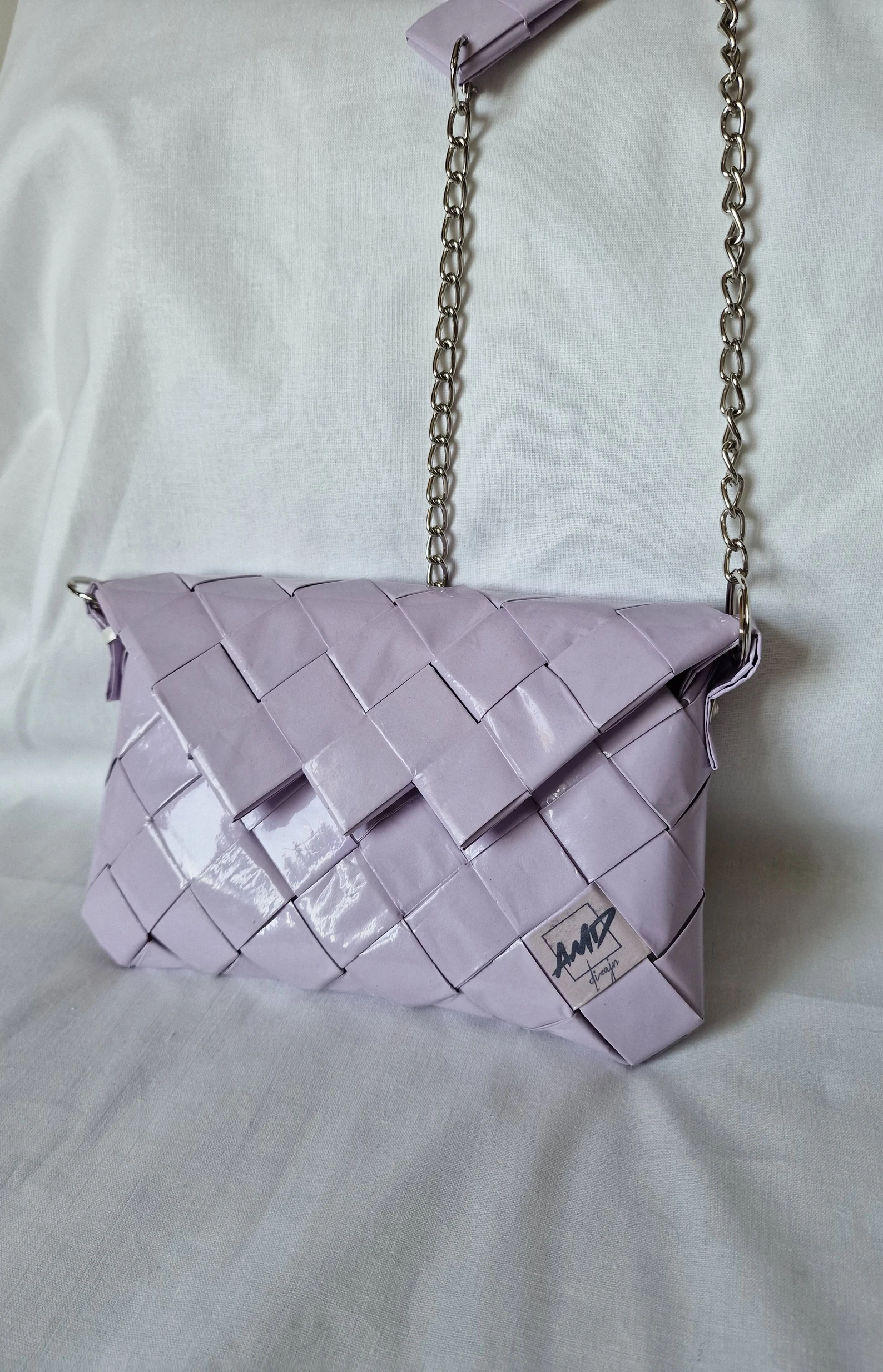 Pastelno lila torba na preklop / Pastel lilac bag with flap — slika 6