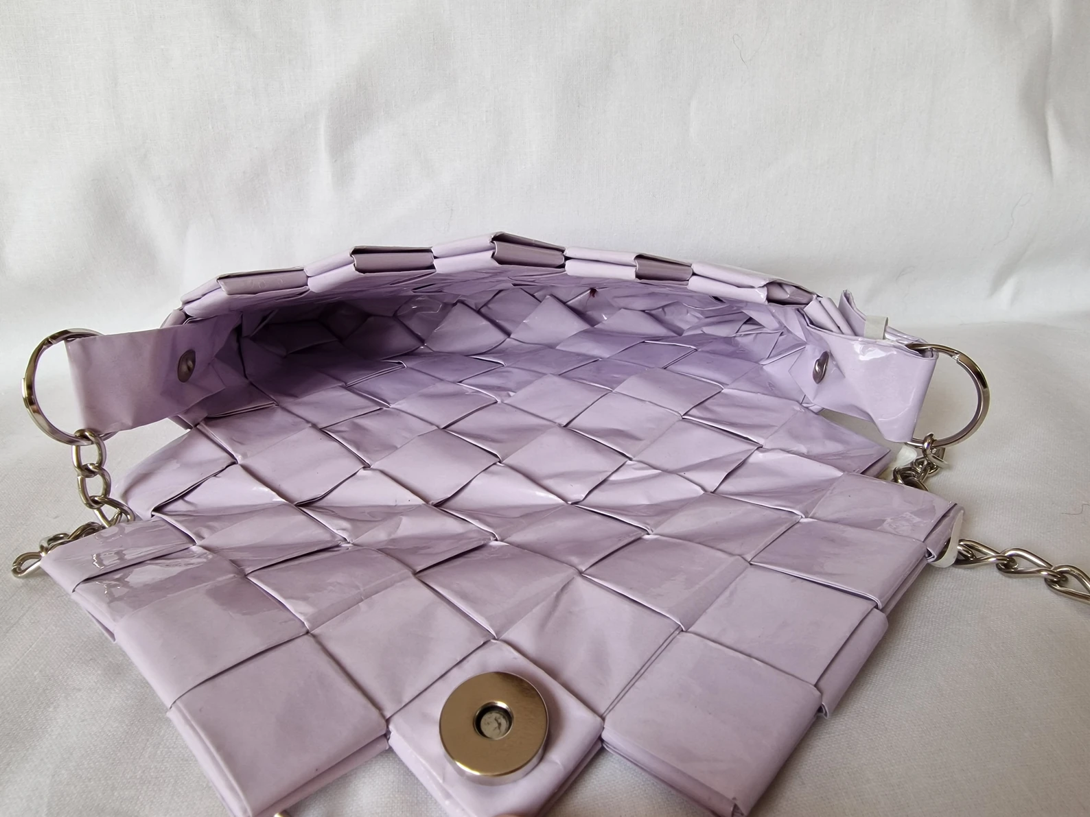 Pastelno lila torba na preklop / Pastel lilac bag with flap — slika 7