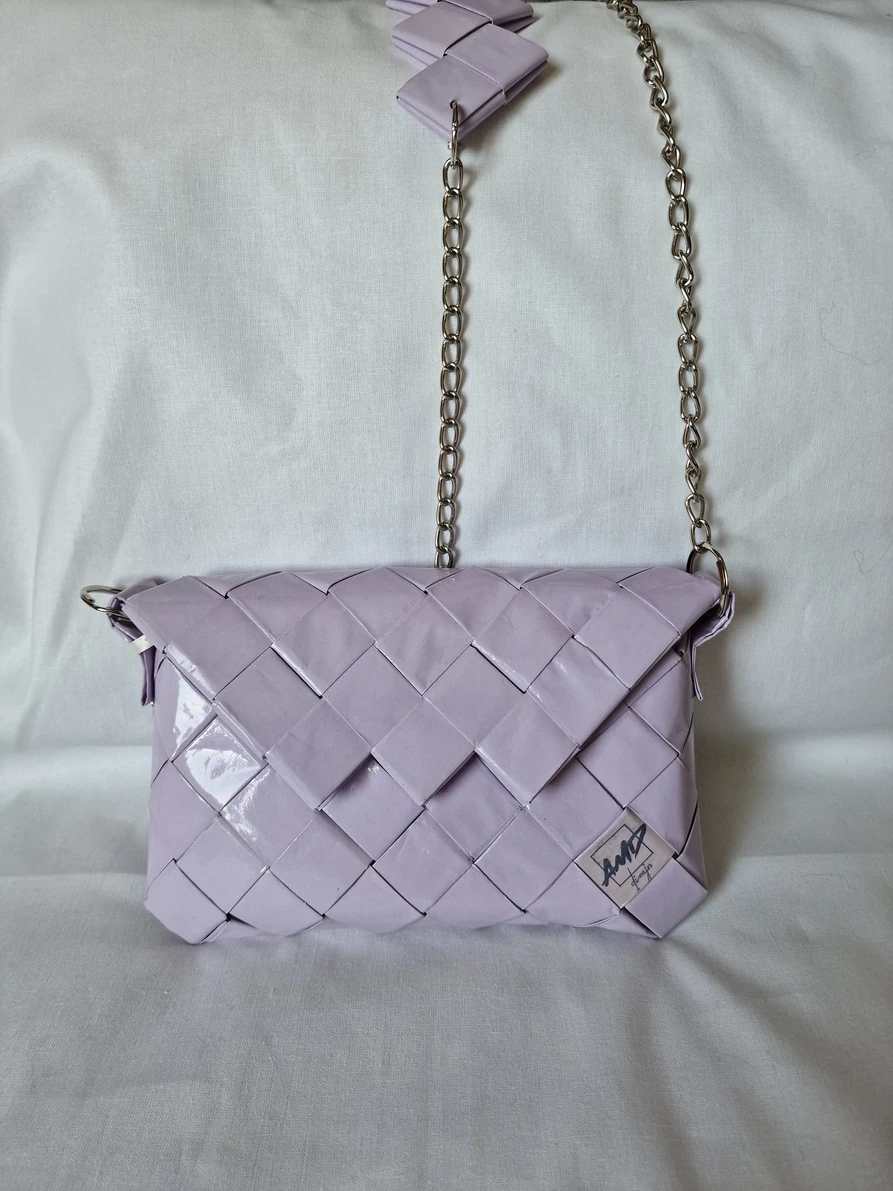 Pastelno lila torba na preklop / Pastel lilac bag with flap — slika 10