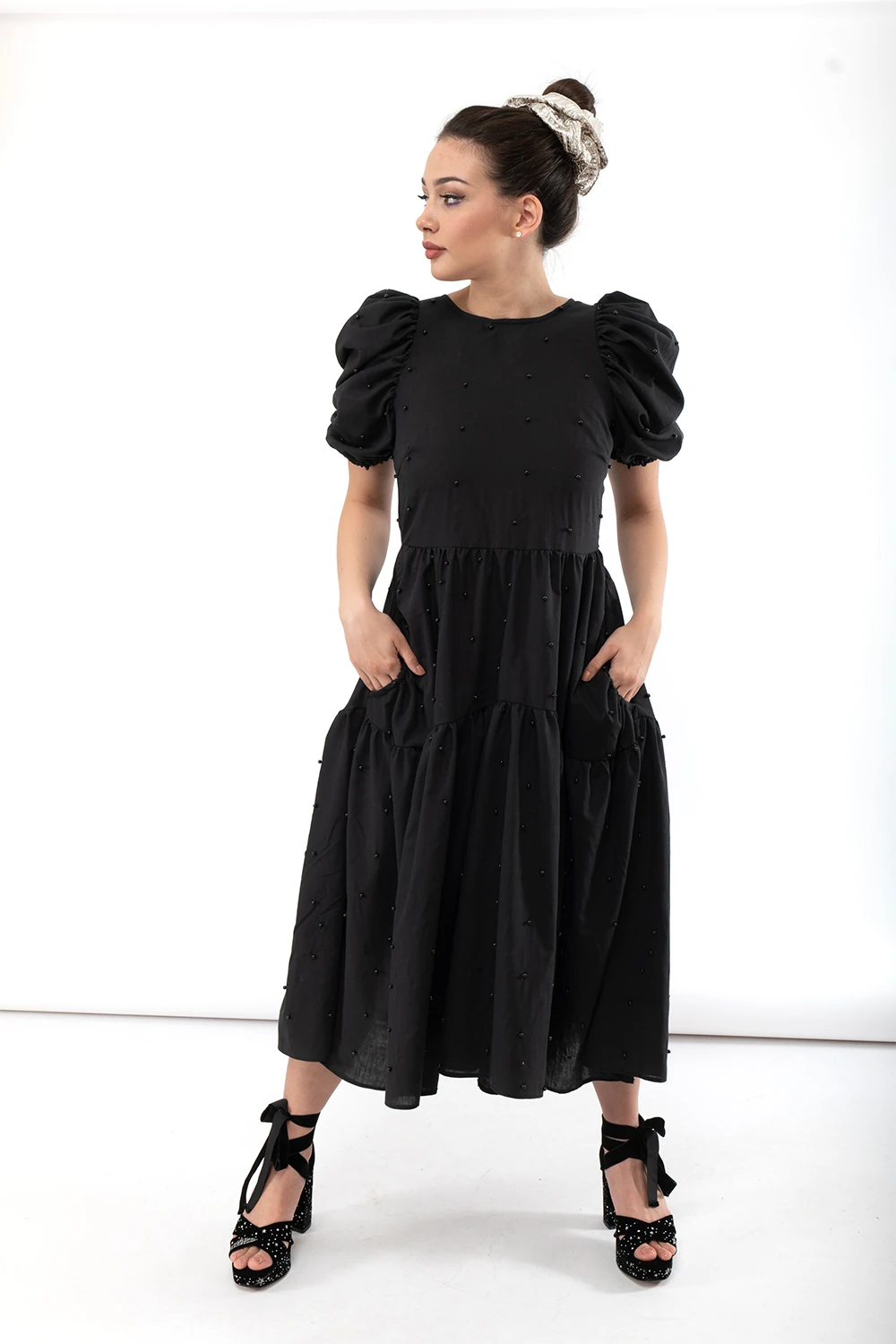KIRA dress with black pearls — slika 2