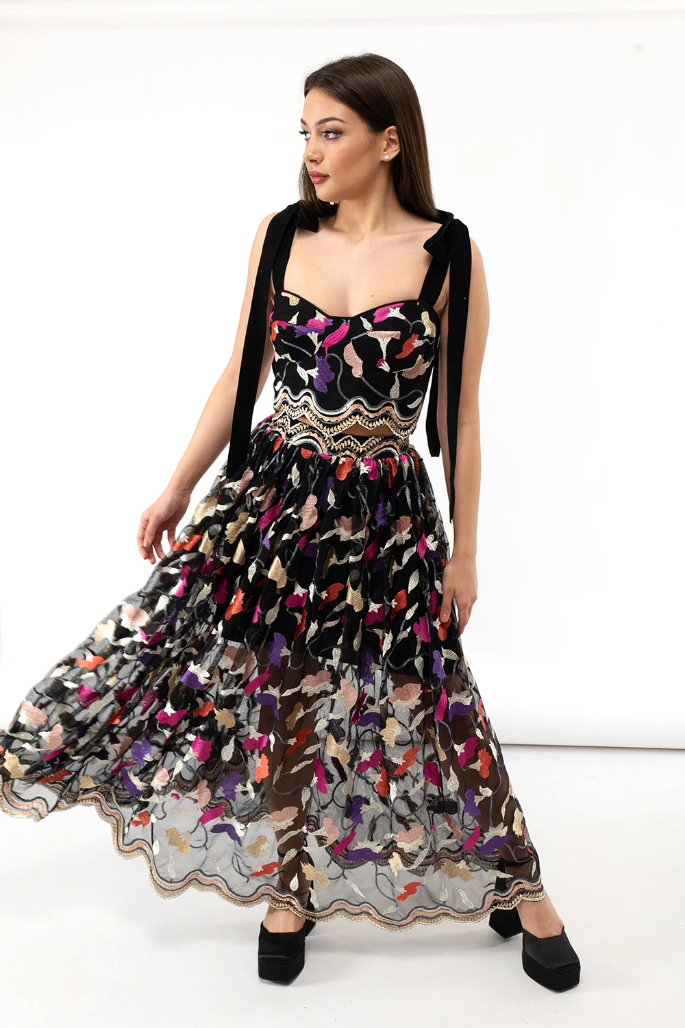 SONJA lace dress multicolor — slika 2