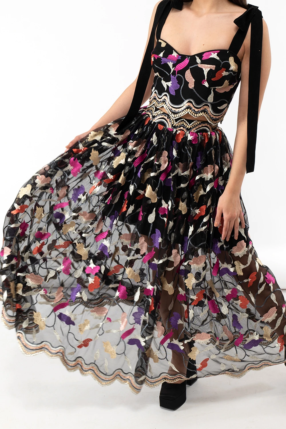 SONJA lace dress multicolor — slika 3