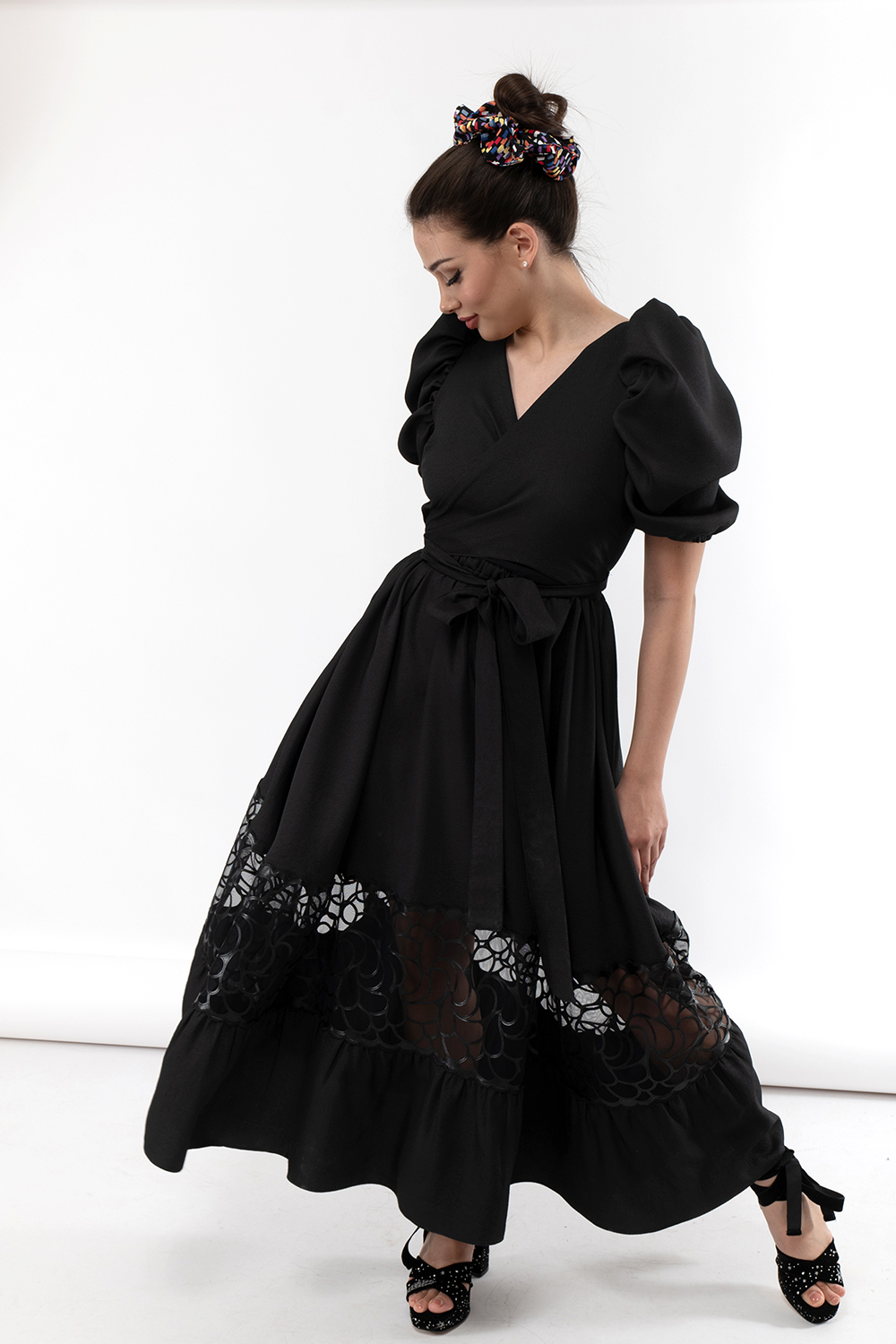 FRIDA dress with black lace