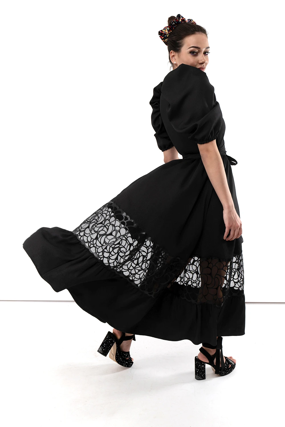 FRIDA dress with black lace — slika 4