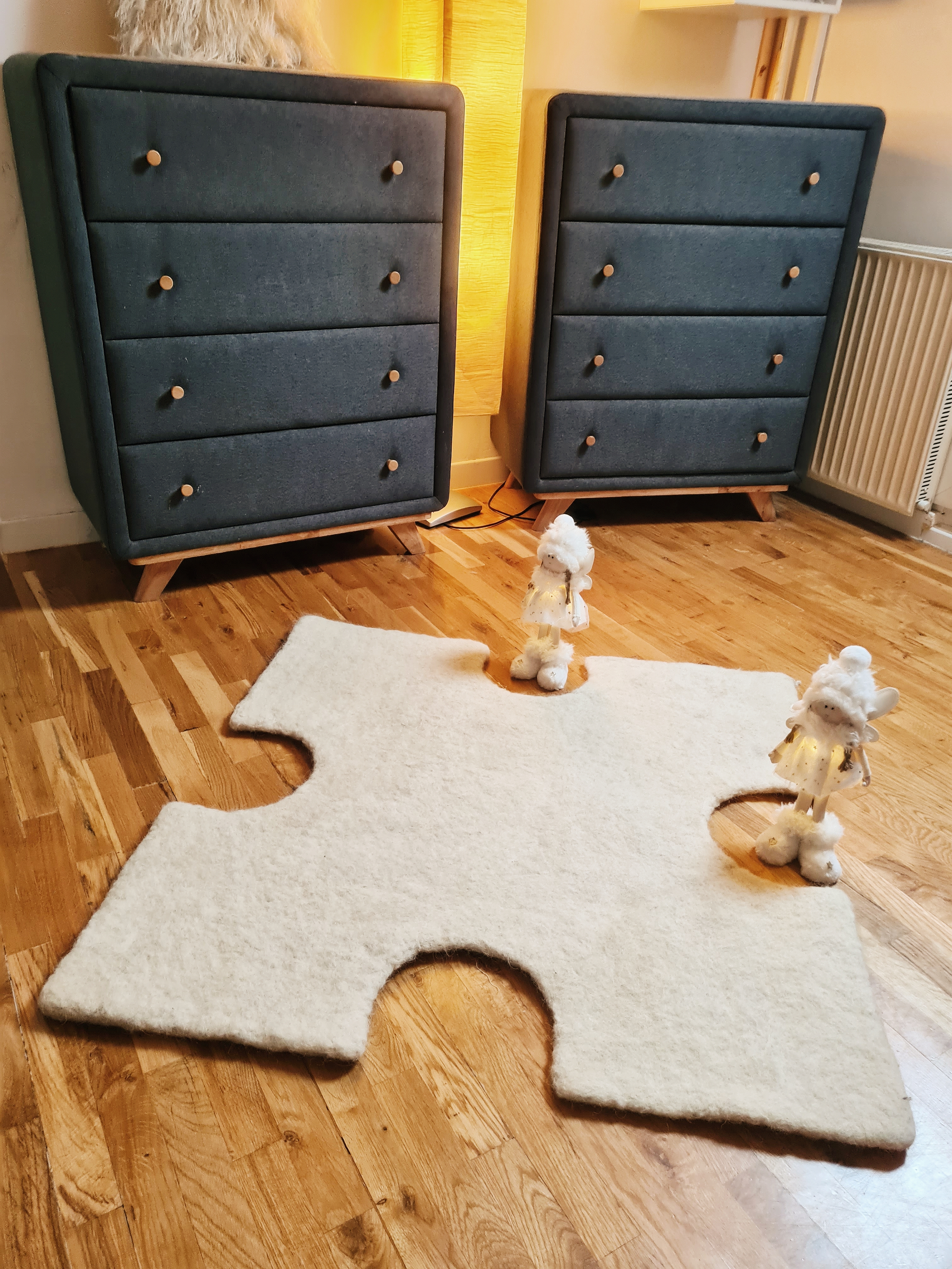 Vuneni tepih u obliku puzzle