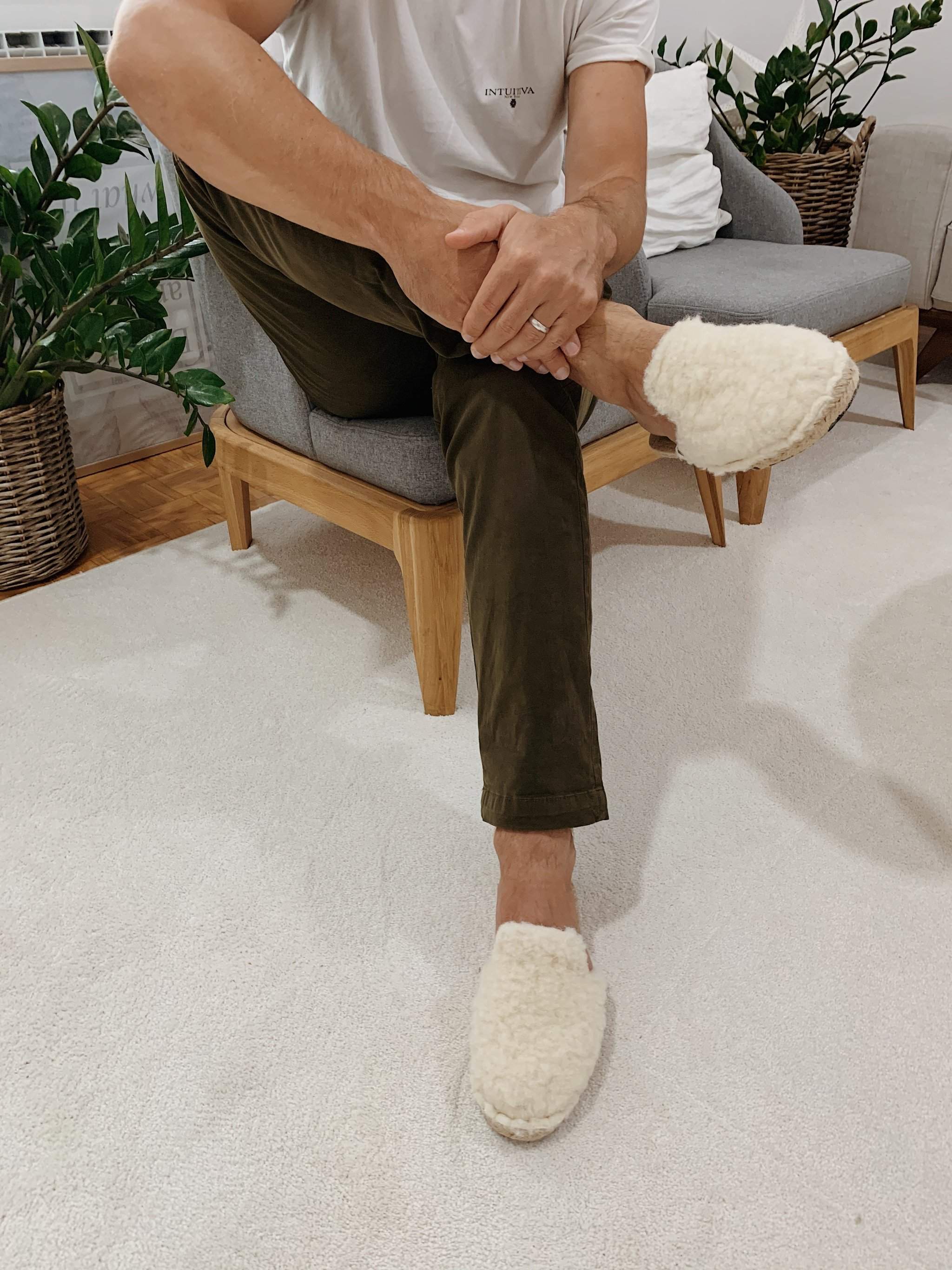 Colorado Men’s Wool Slippers white