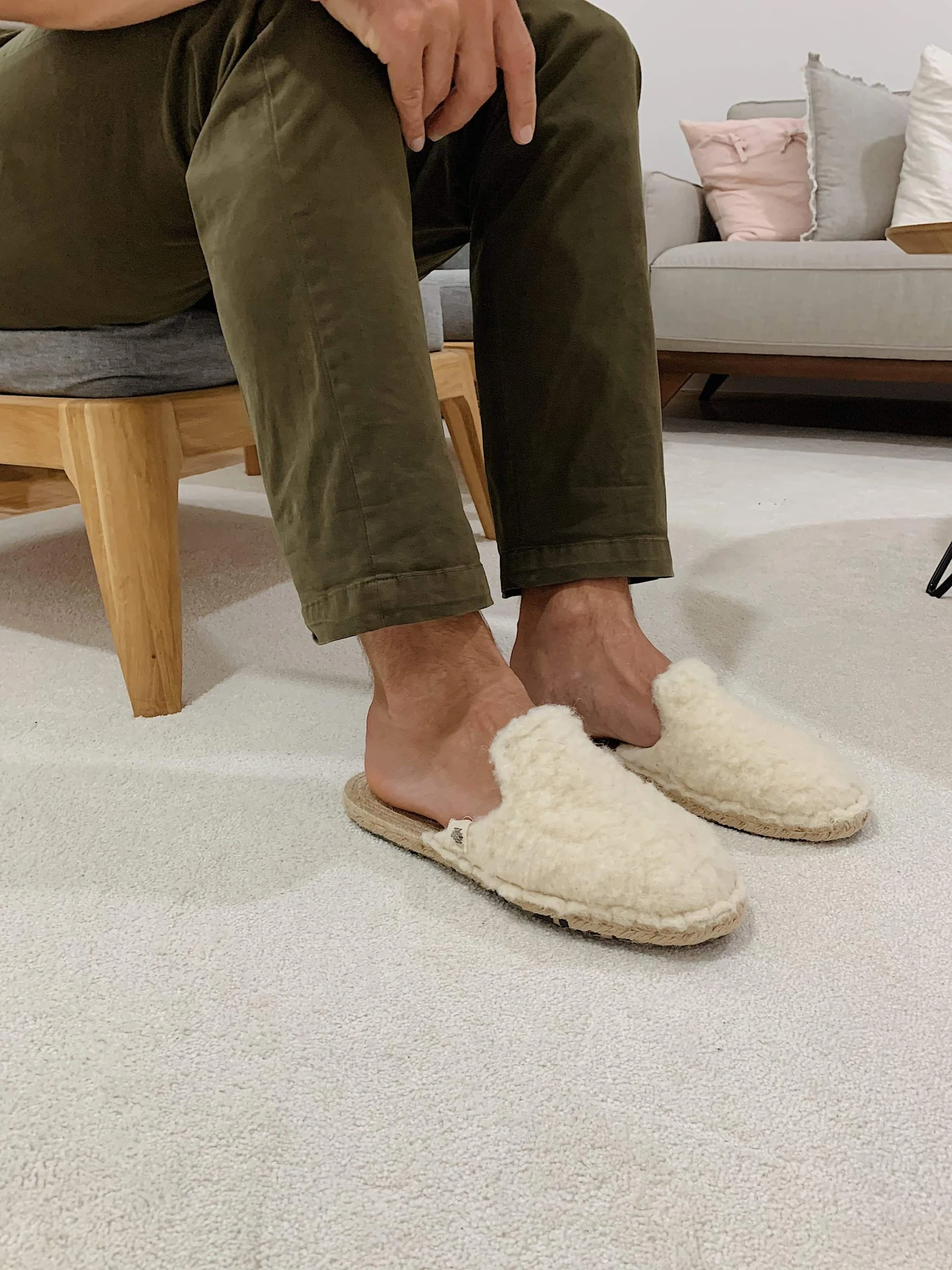 Colorado Men’s Wool Slippers white — slika 3
